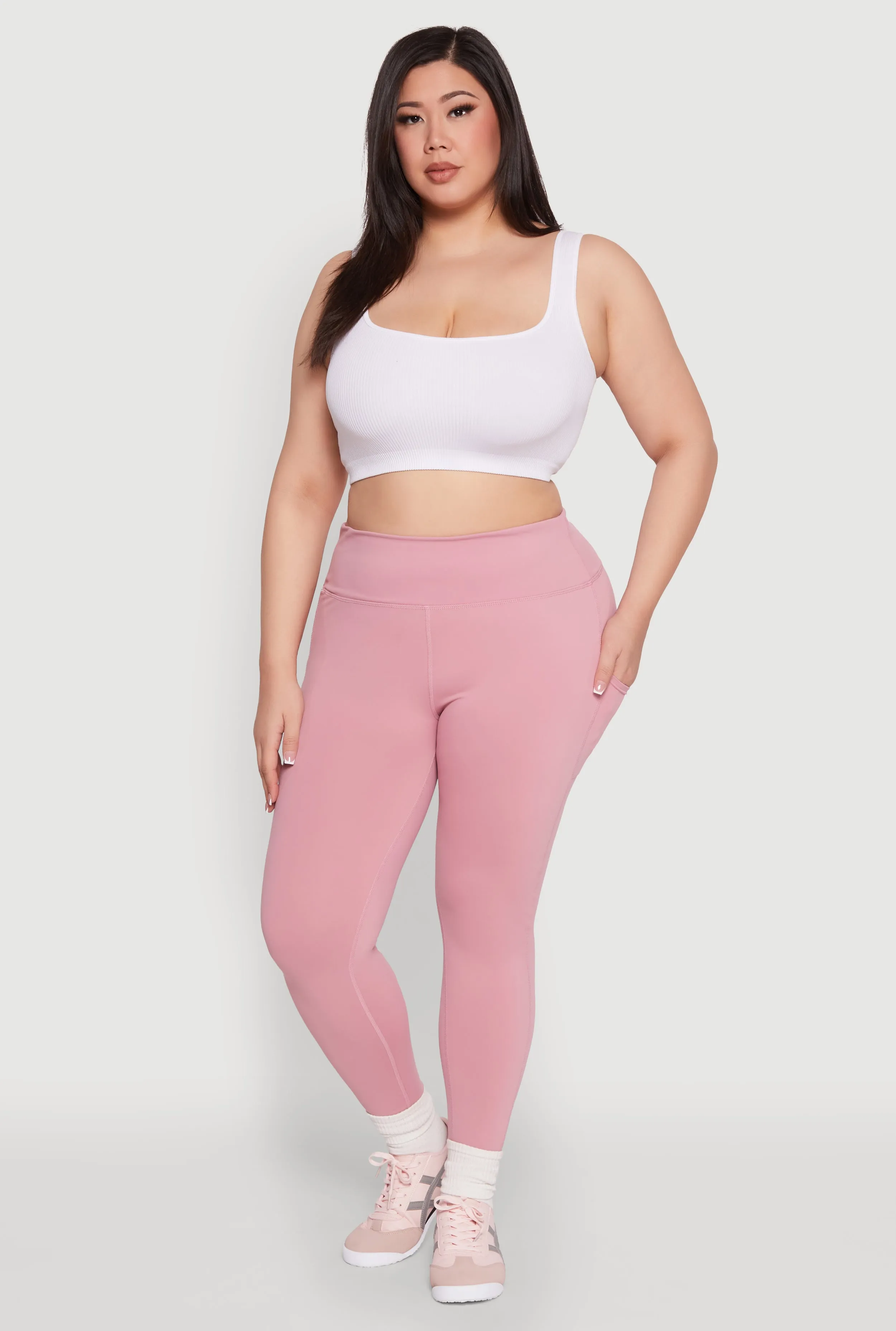 Plus Size High Waisted Cell Phone Pocket Leggings sold by Rainbow product image thumbnail 2