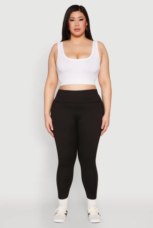 Plus Size High Waisted Cell Phone Pocket Leggings sold by Rainbow