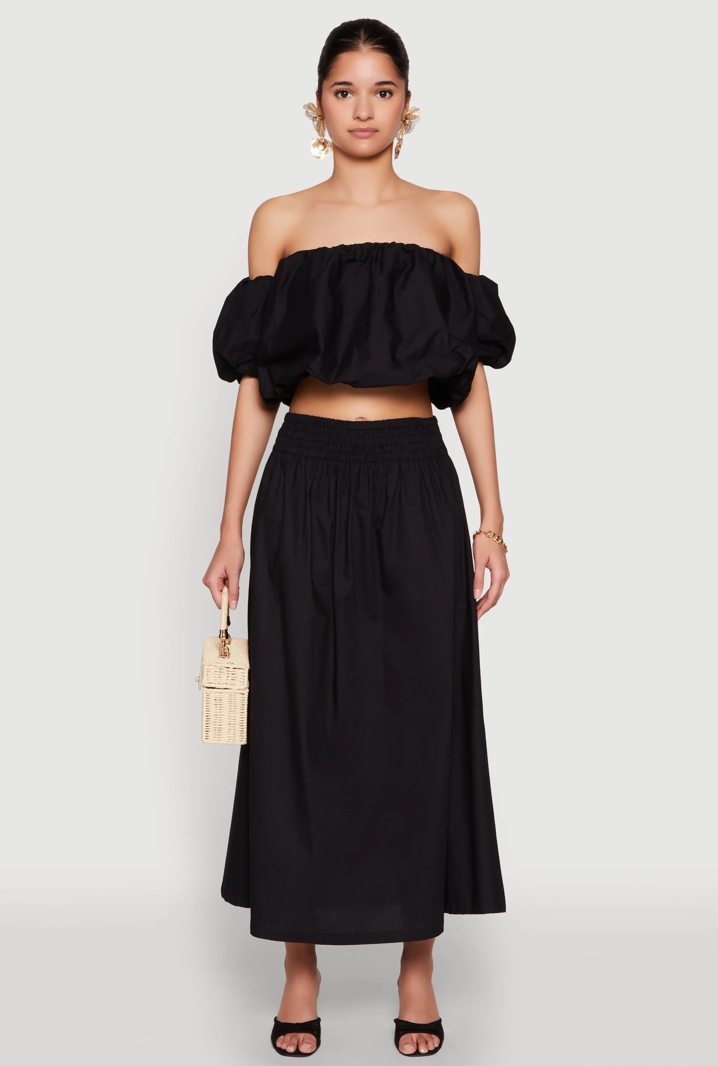 Haute Monde High Waist Midi Skirt sold by Rainbow