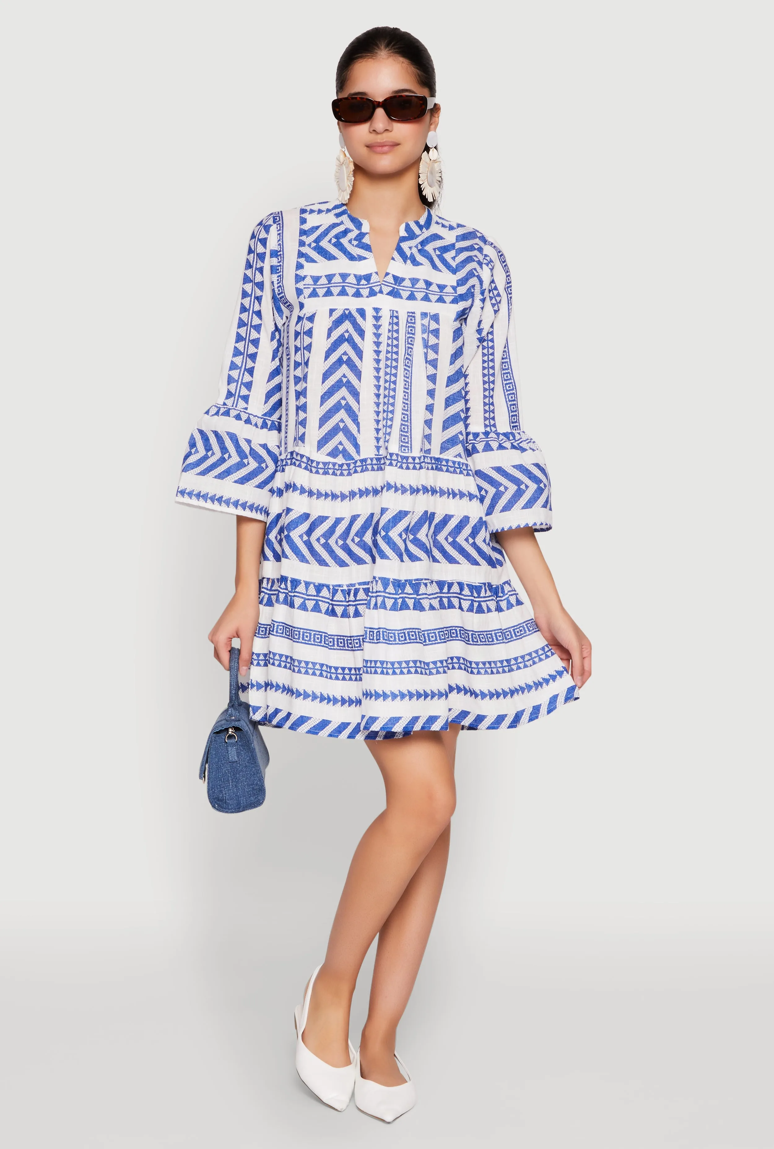 Assorted Pattern Mandarin Collar Dress sold by Rainbow product image thumbnail 2