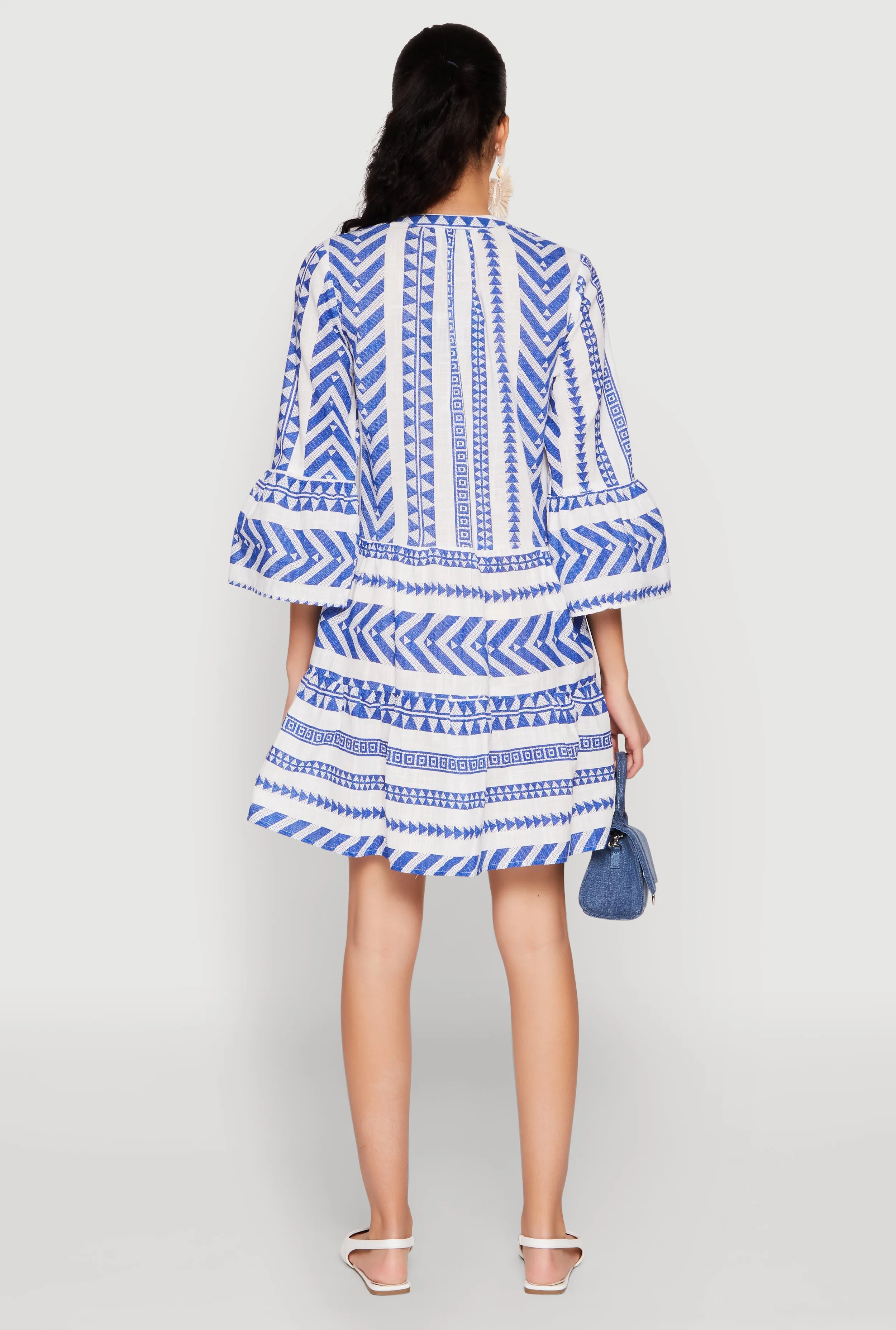 Assorted Pattern Mandarin Collar Dress sold by Rainbow product image thumbnail 5