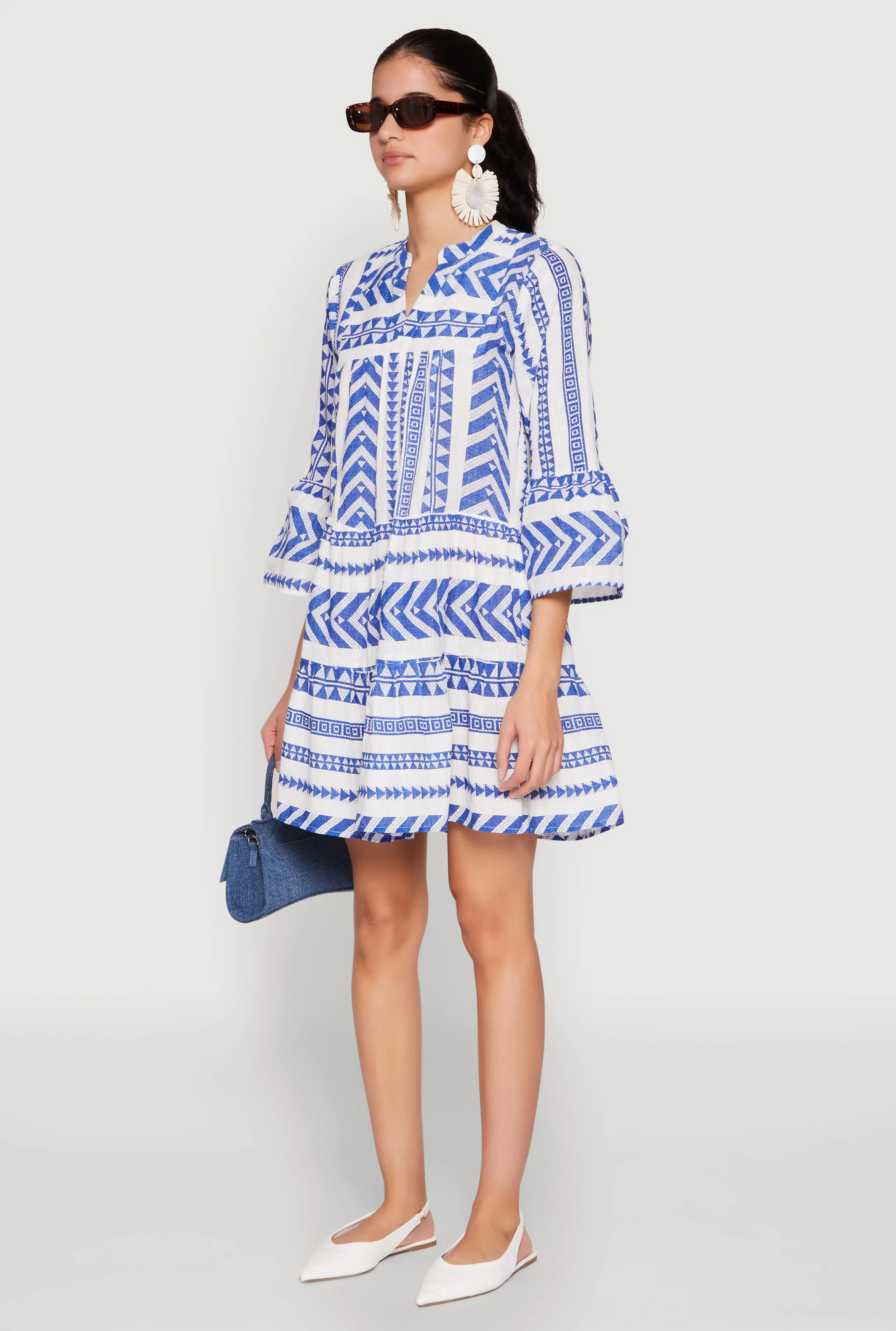 Assorted Pattern Mandarin Collar Dress sold by Rainbow product image thumbnail 3