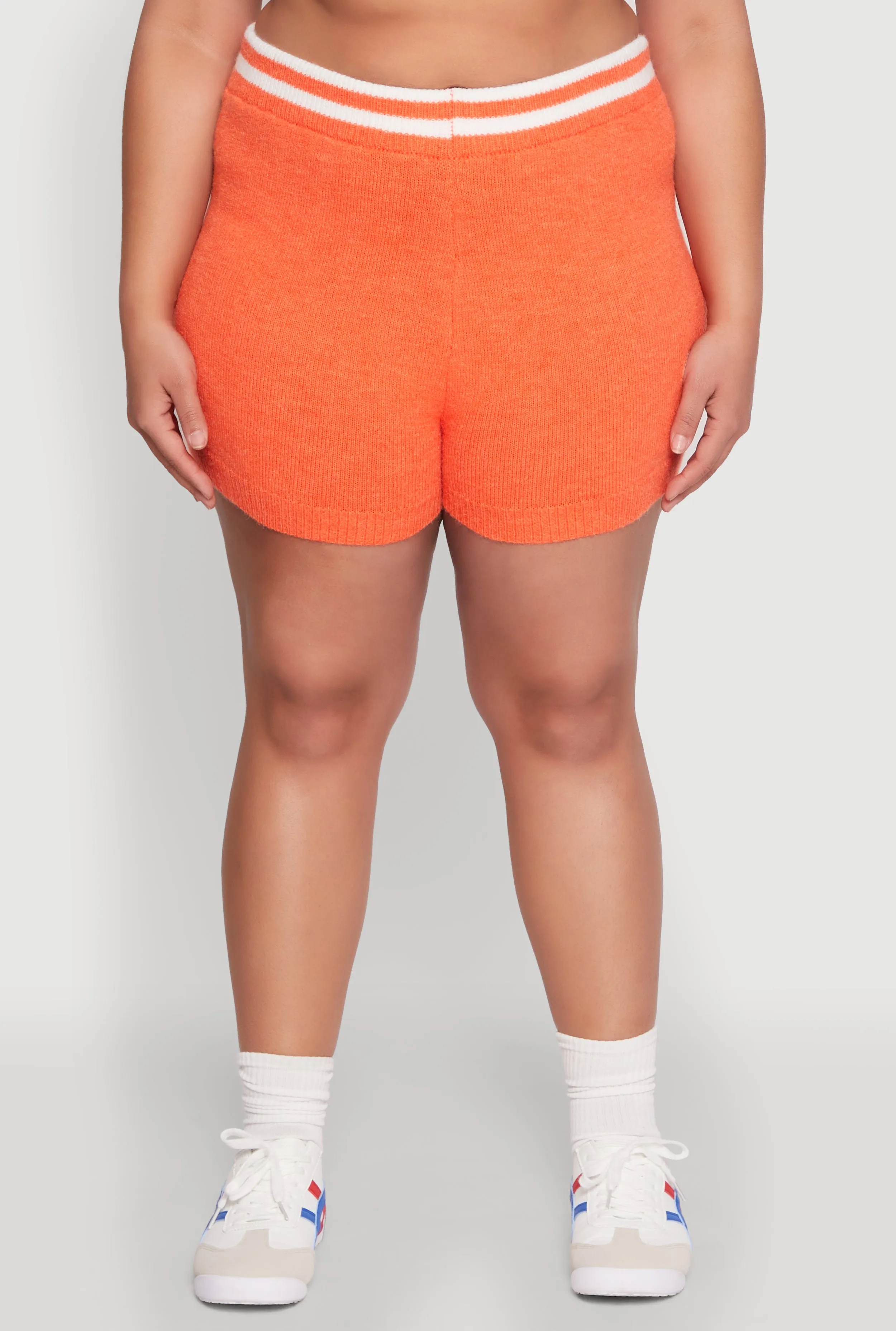 Plus Size Daisy 10 Graphic Varsity Stripe Shorts sold by Rainbow product image thumbnail 3