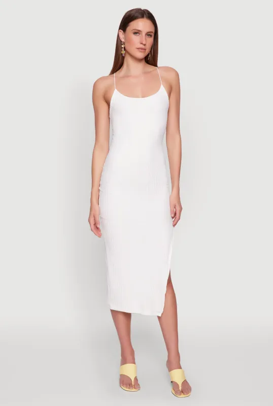 Iris Lace Up Back Side Slit Cami Dress sold by Rainbow