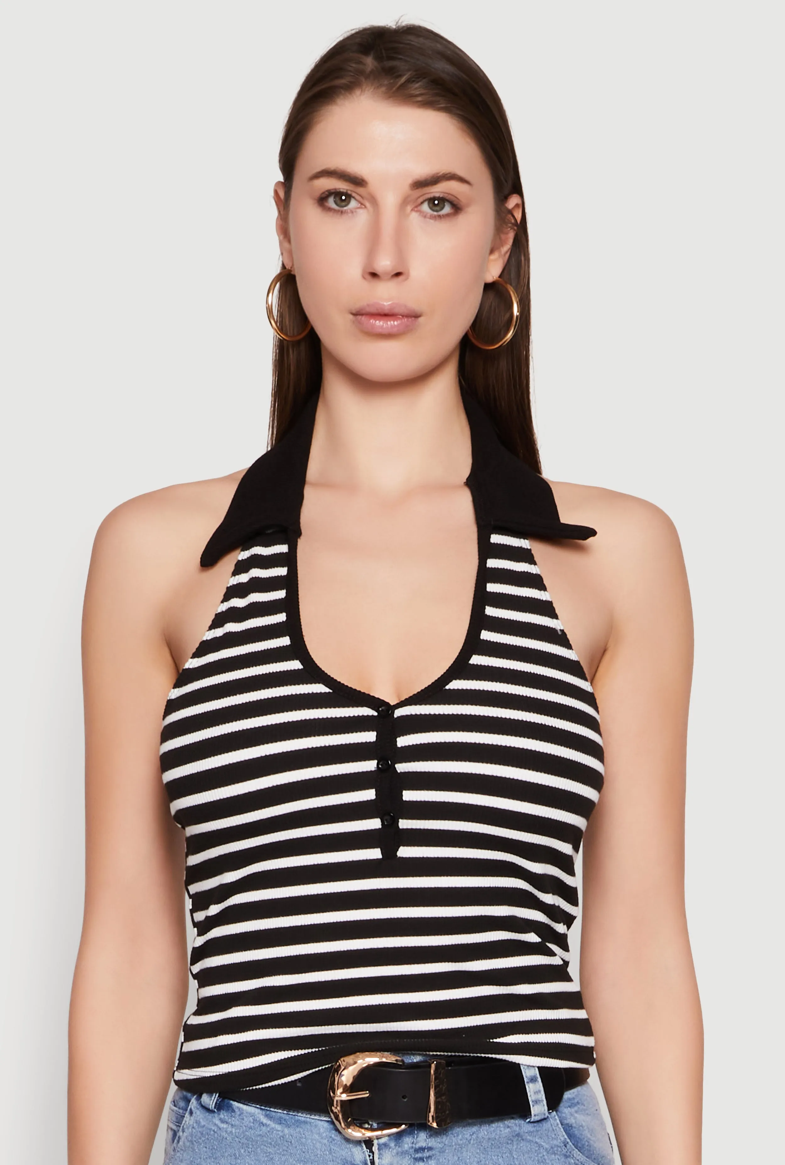 Striped Halter Crop Top sold by Rainbow product image thumbnail 2