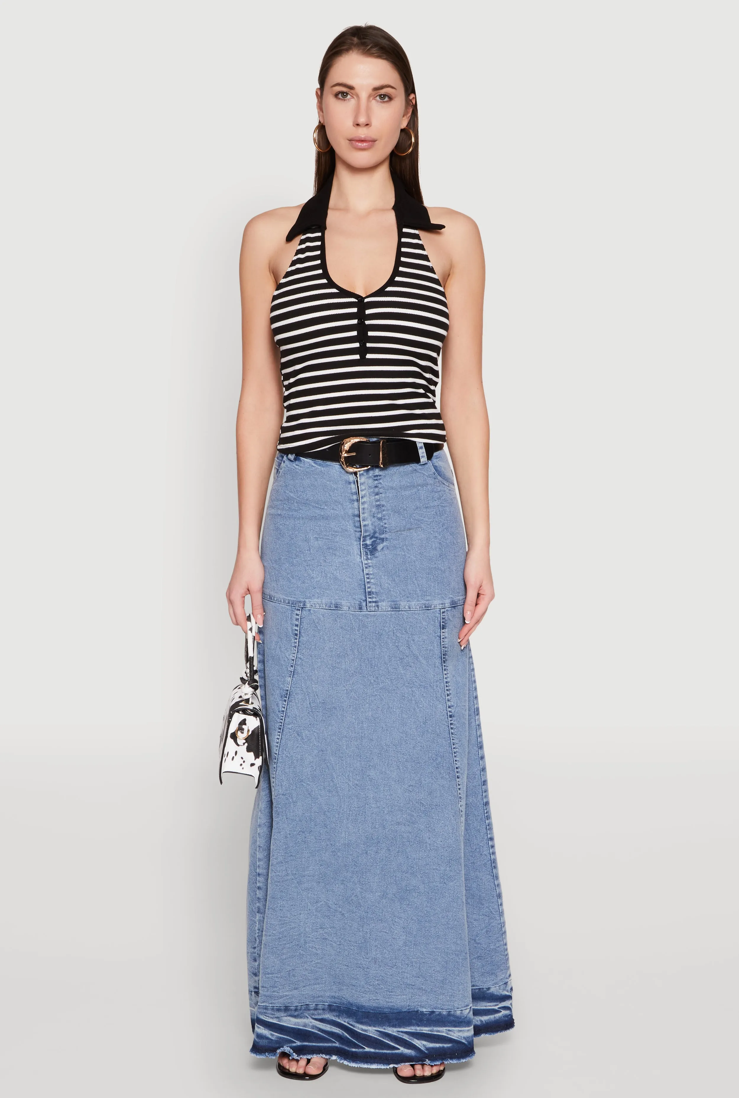 Striped Halter Crop Top sold by Rainbow