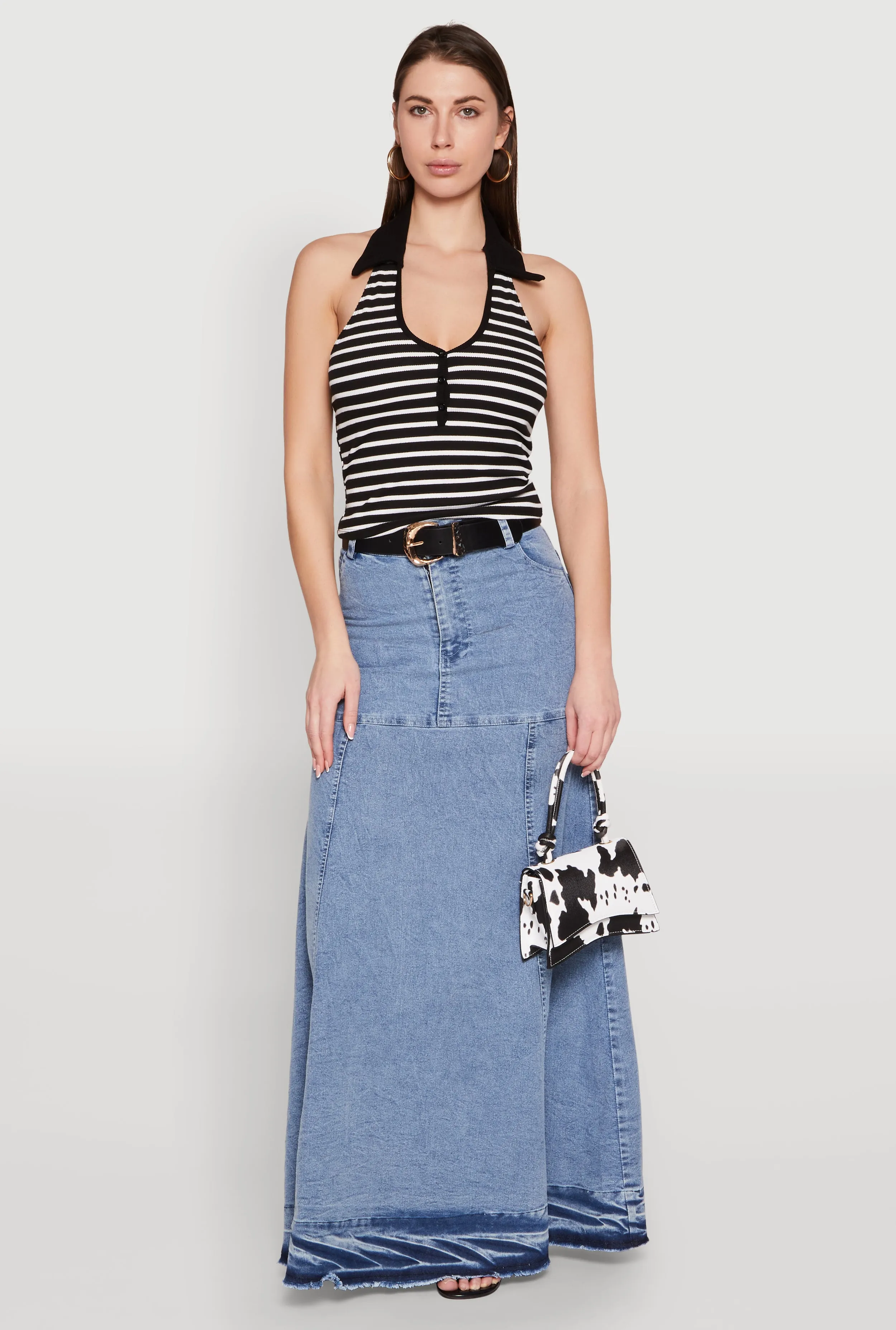 Striped Halter Crop Top sold by Rainbow product image thumbnail 3