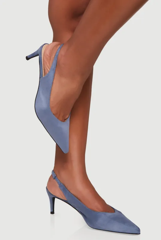 Slingback Pointed Toe Mid Heels sold by Rainbow