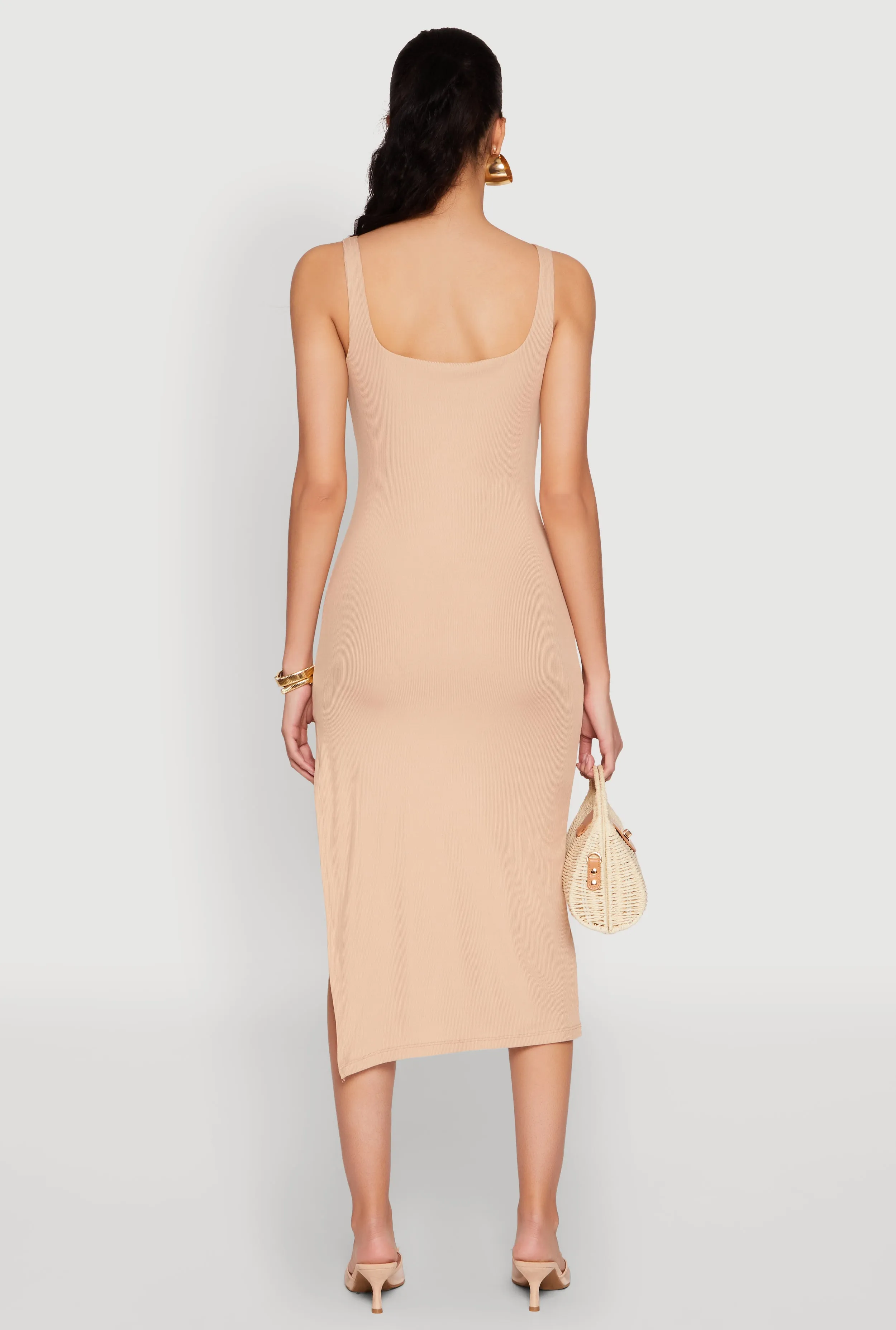 Square Neck Side Slit Tank Dress sold by Rainbow product image thumbnail 5