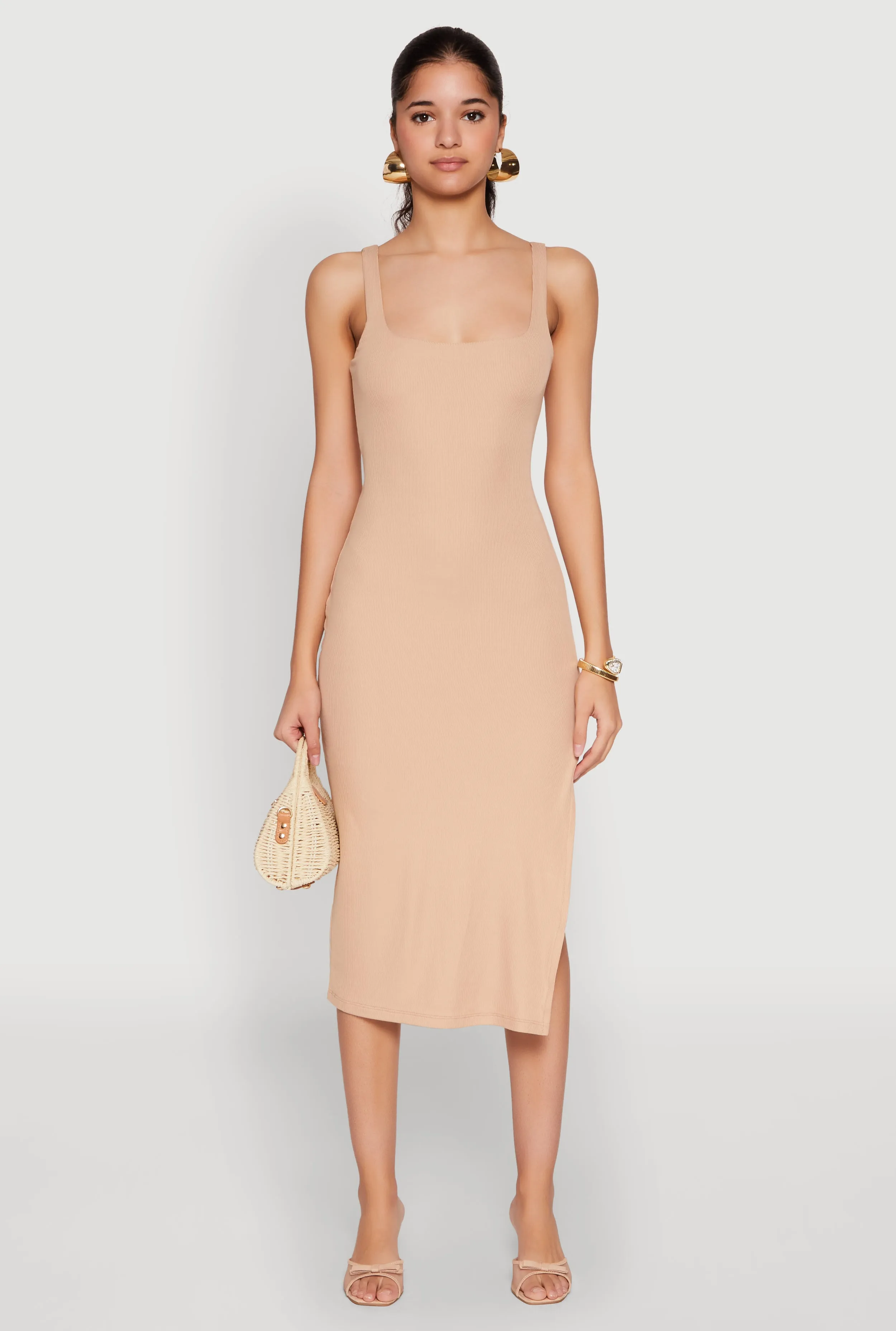 Square Neck Side Slit Tank Dress sold by Rainbow product image thumbnail 2