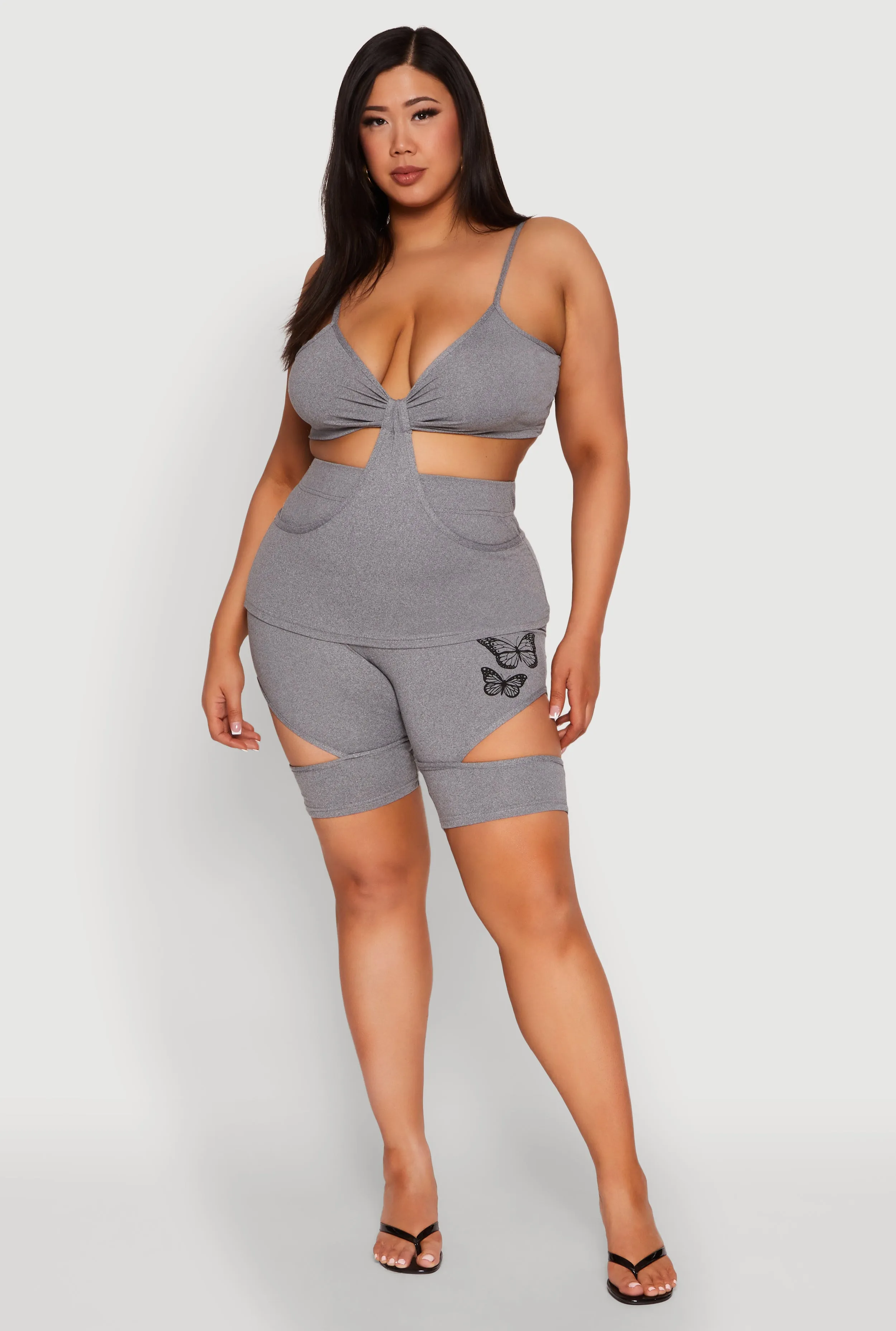 Plus Size Butterfly Cut Out Biker Shorts sold by Rainbow product image thumbnail 2