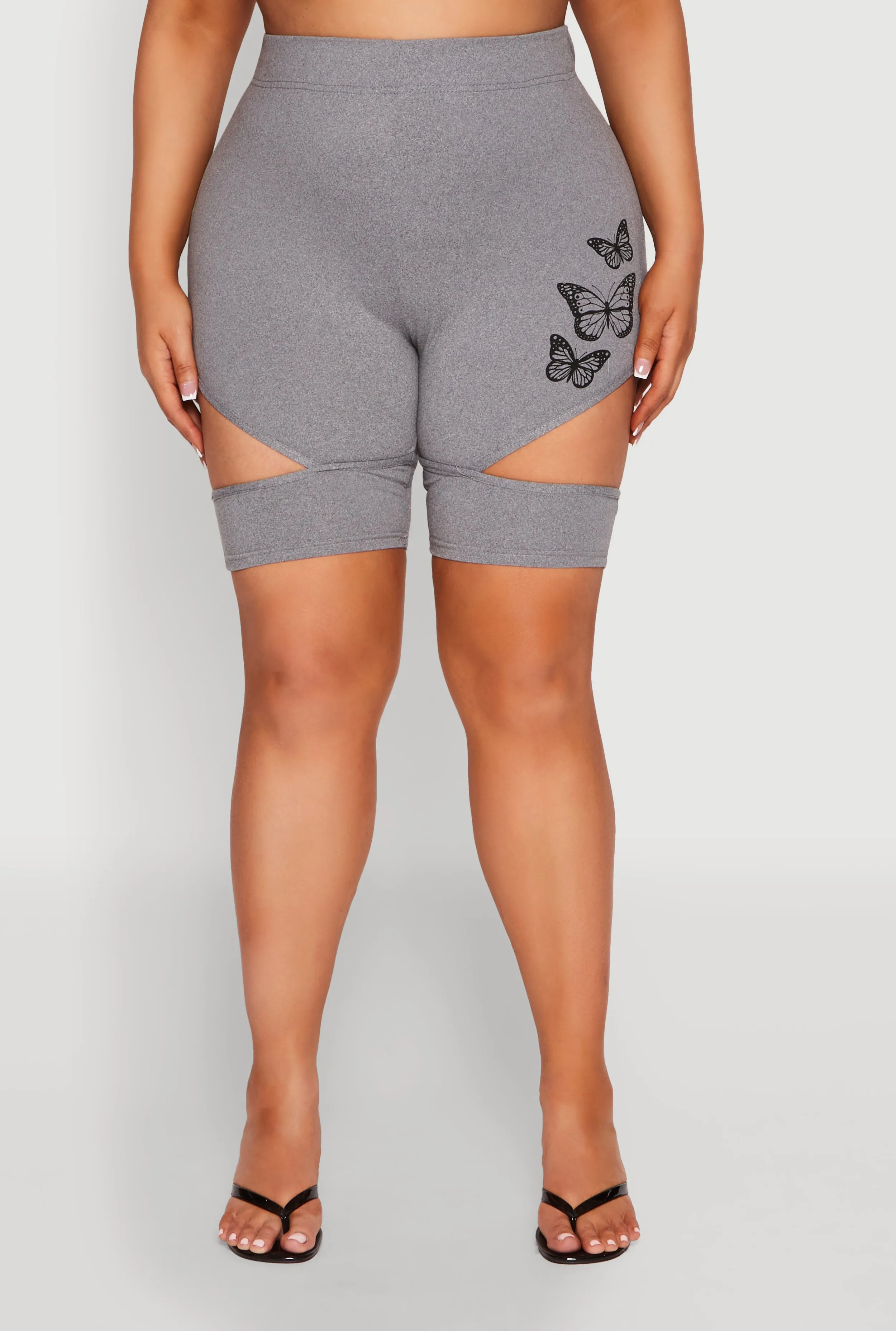 Plus Size Butterfly Cut Out Biker Shorts sold by Rainbow product image thumbnail 3