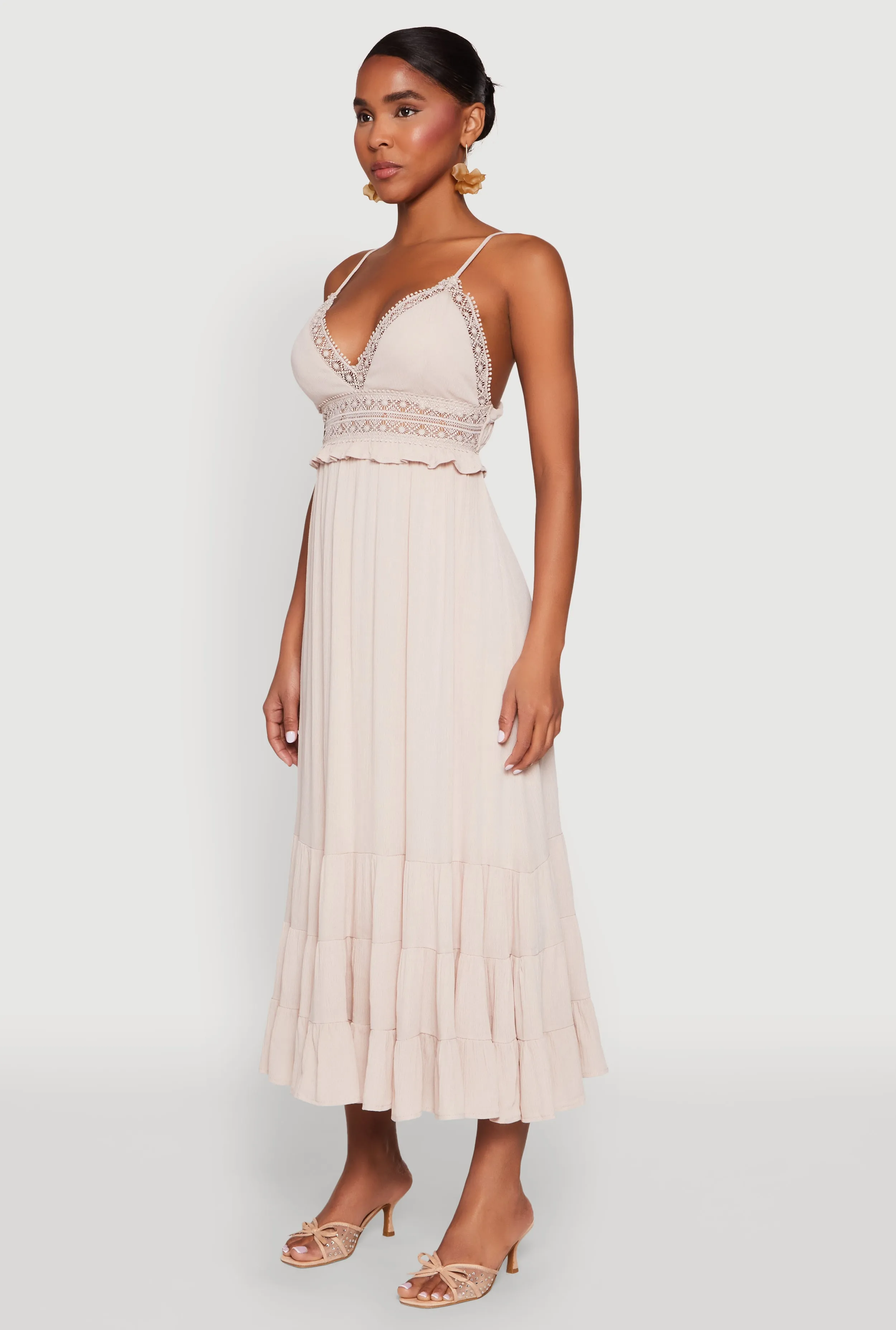 Iris Crochet Detail Empire Waist Midi Dress sold by Rainbow product image thumbnail 3