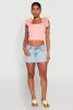 Iris Ruffle Trim Scoop Neck Crop Top sold by Rainbow