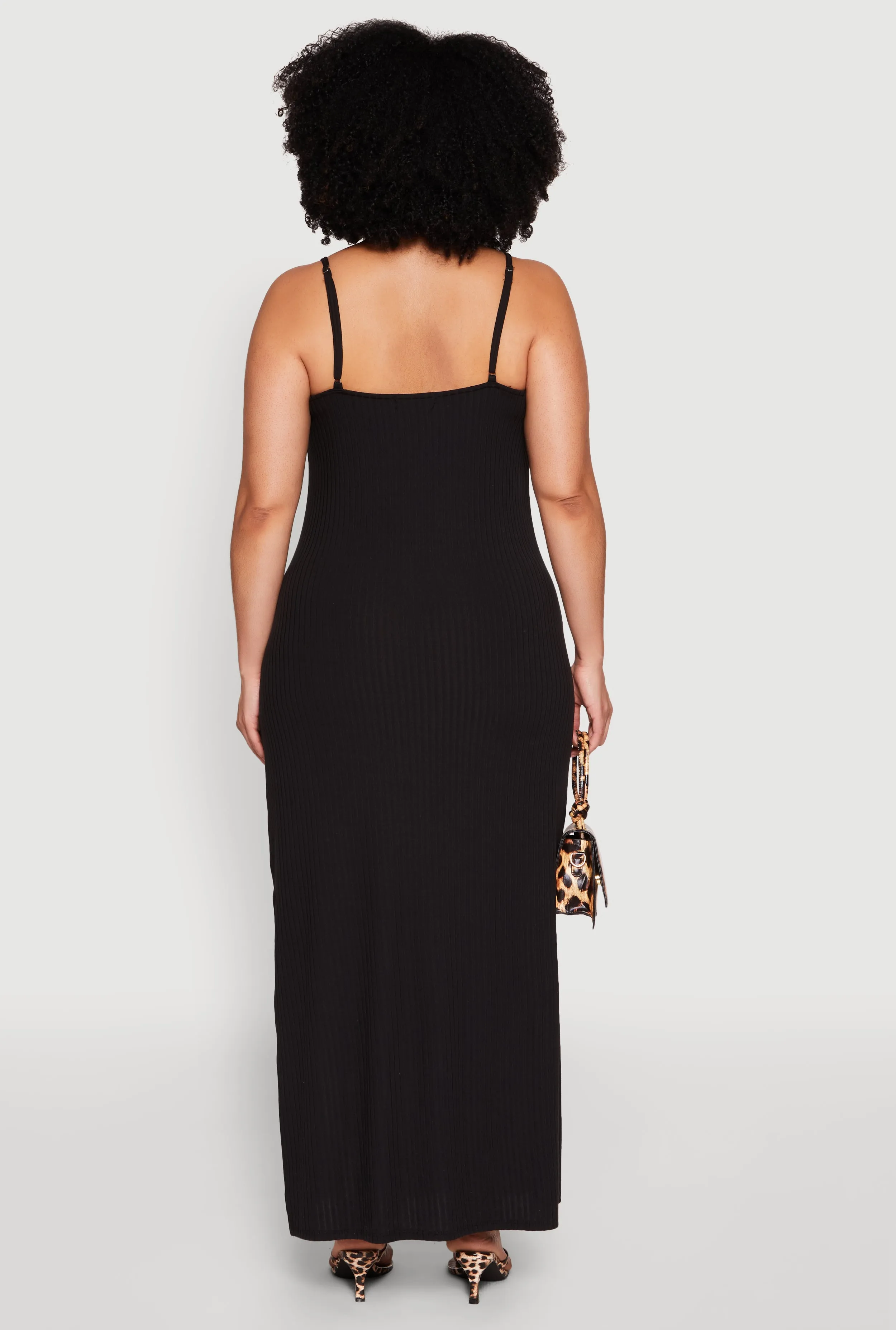 Plus Size V Neck Side Slit Maxi Dress sold by Rainbow product image thumbnail 5
