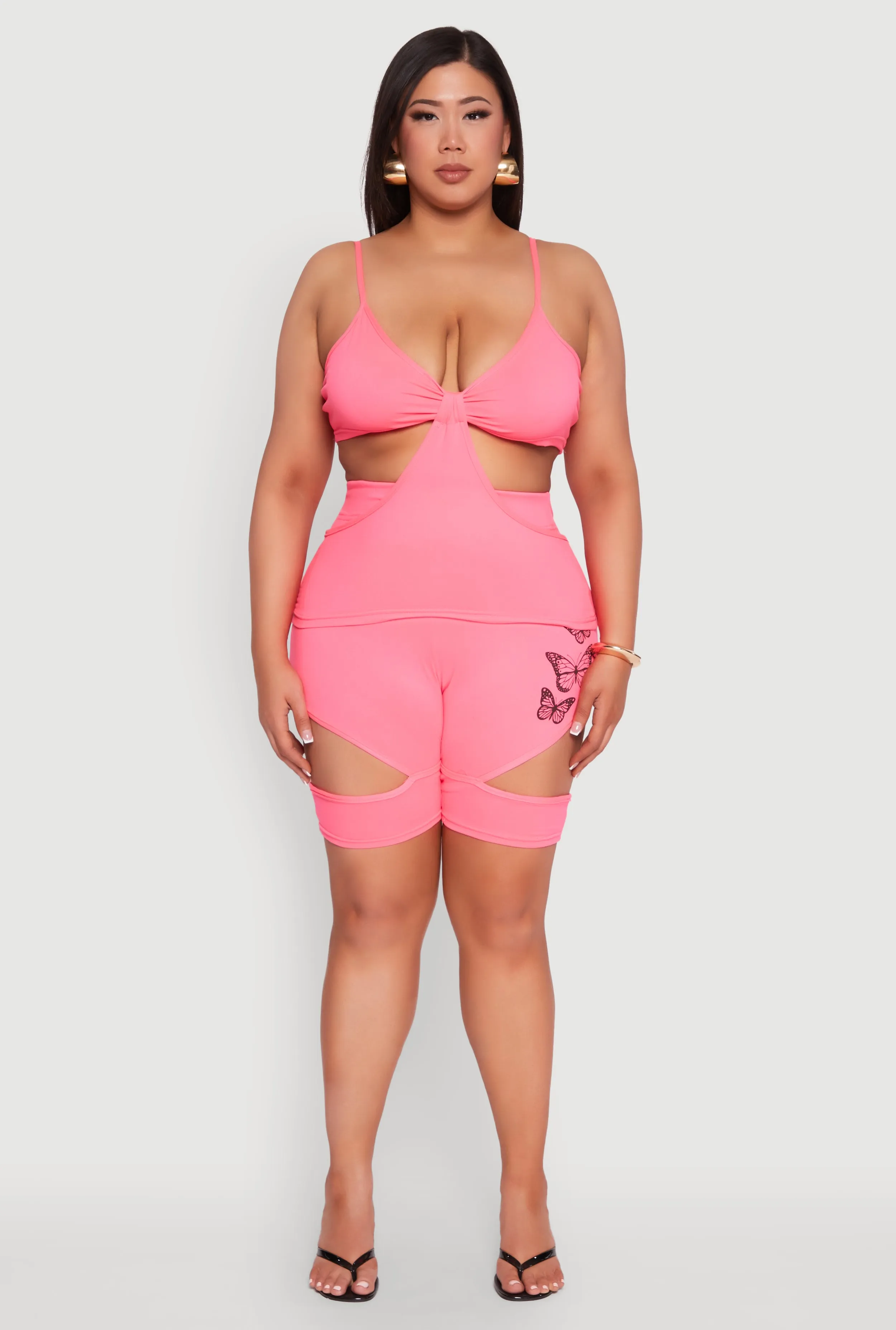 Plus Size Butterfly Cut Out Biker Shorts sold by Rainbow product image thumbnail 2