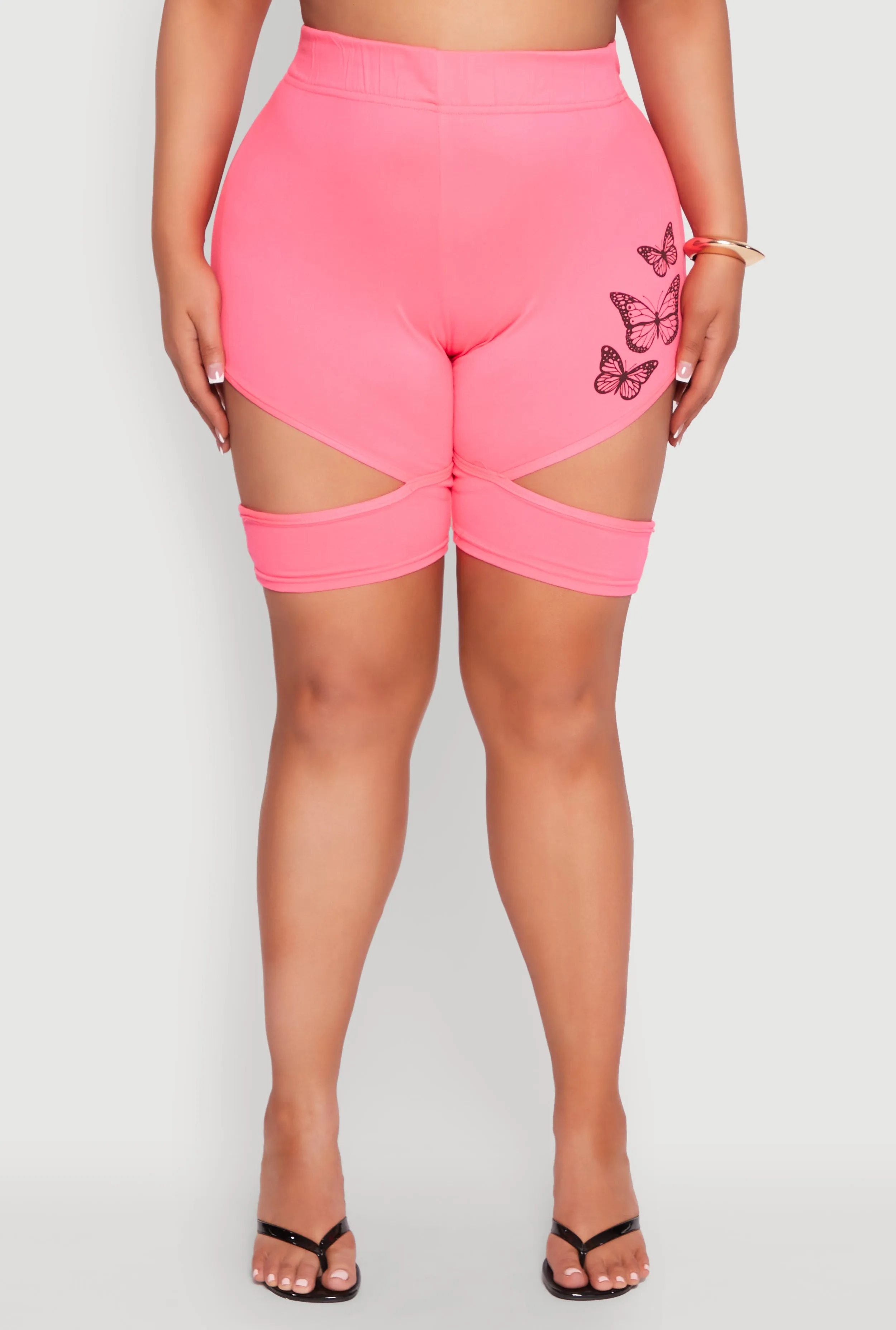 Plus Size Butterfly Cut Out Biker Shorts sold by Rainbow product image thumbnail 3