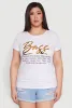 Plus Size 3D Boss Foil Graphic Tee sold by Rainbow