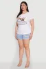 Plus Size 3D Boss Foil Graphic Tee sold by Rainbow