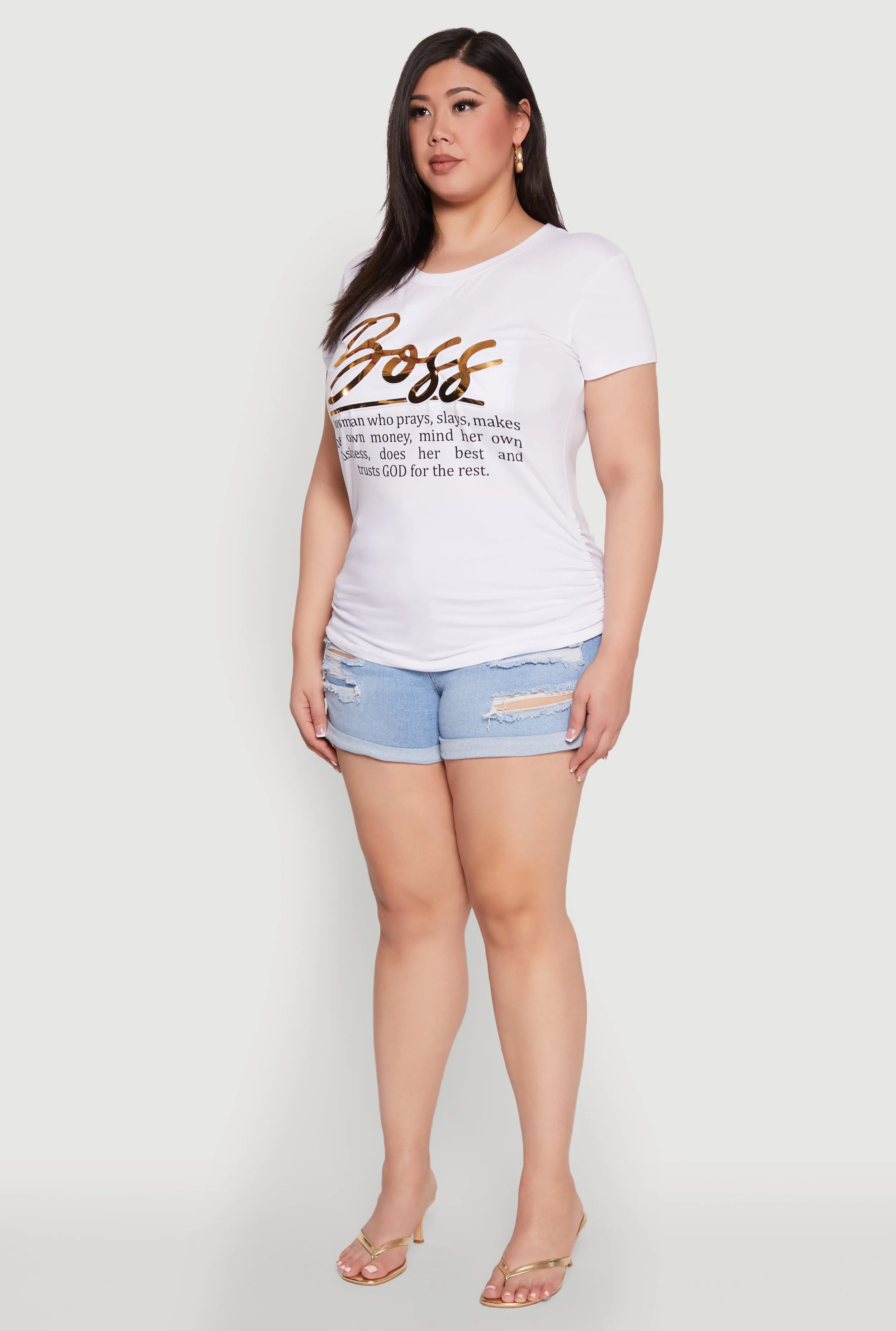 Plus Size 3D Boss Foil Graphic Tee sold by Rainbow product image thumbnail 5
