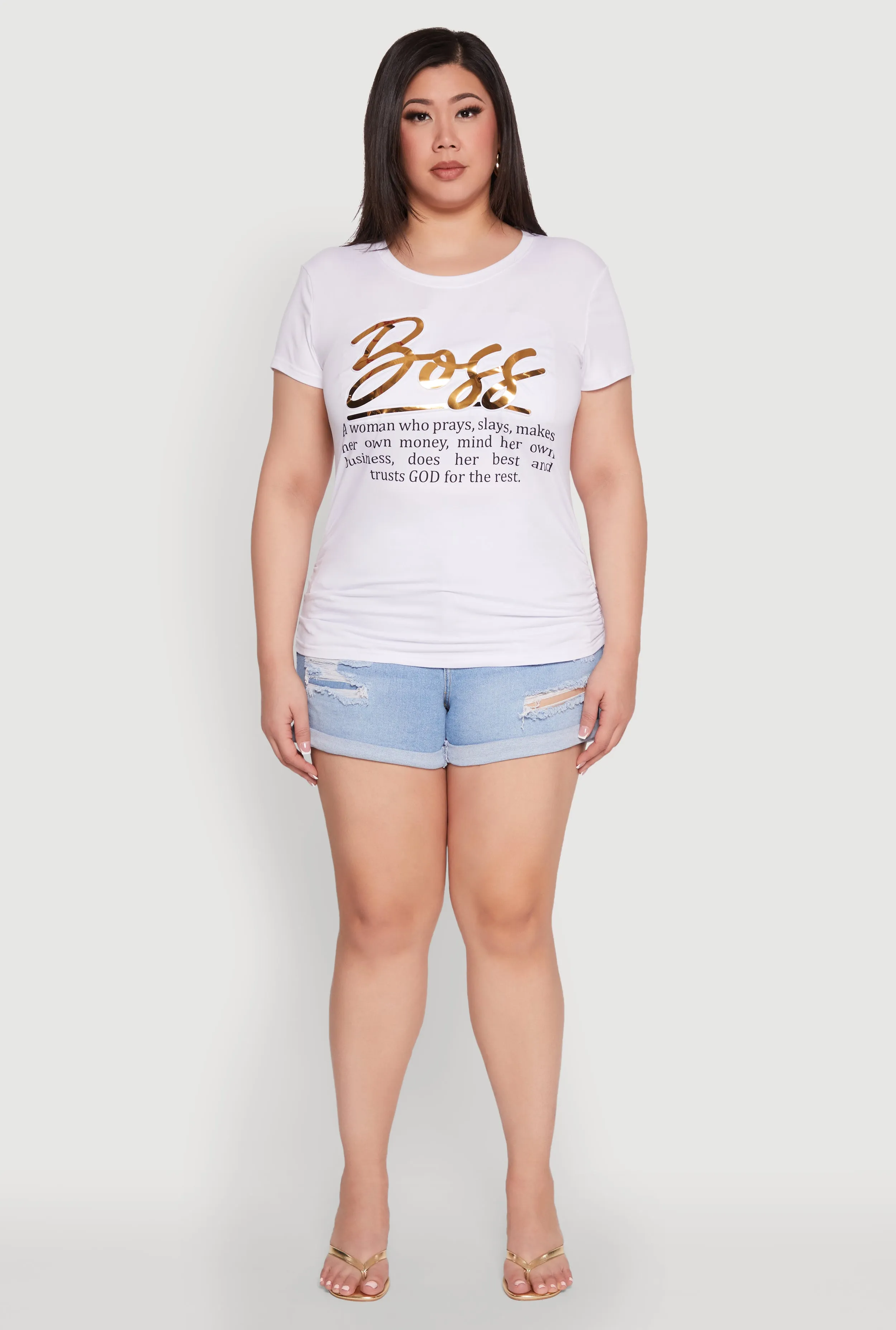 Plus Size 3D Boss Foil Graphic Tee sold by Rainbow product image thumbnail 3