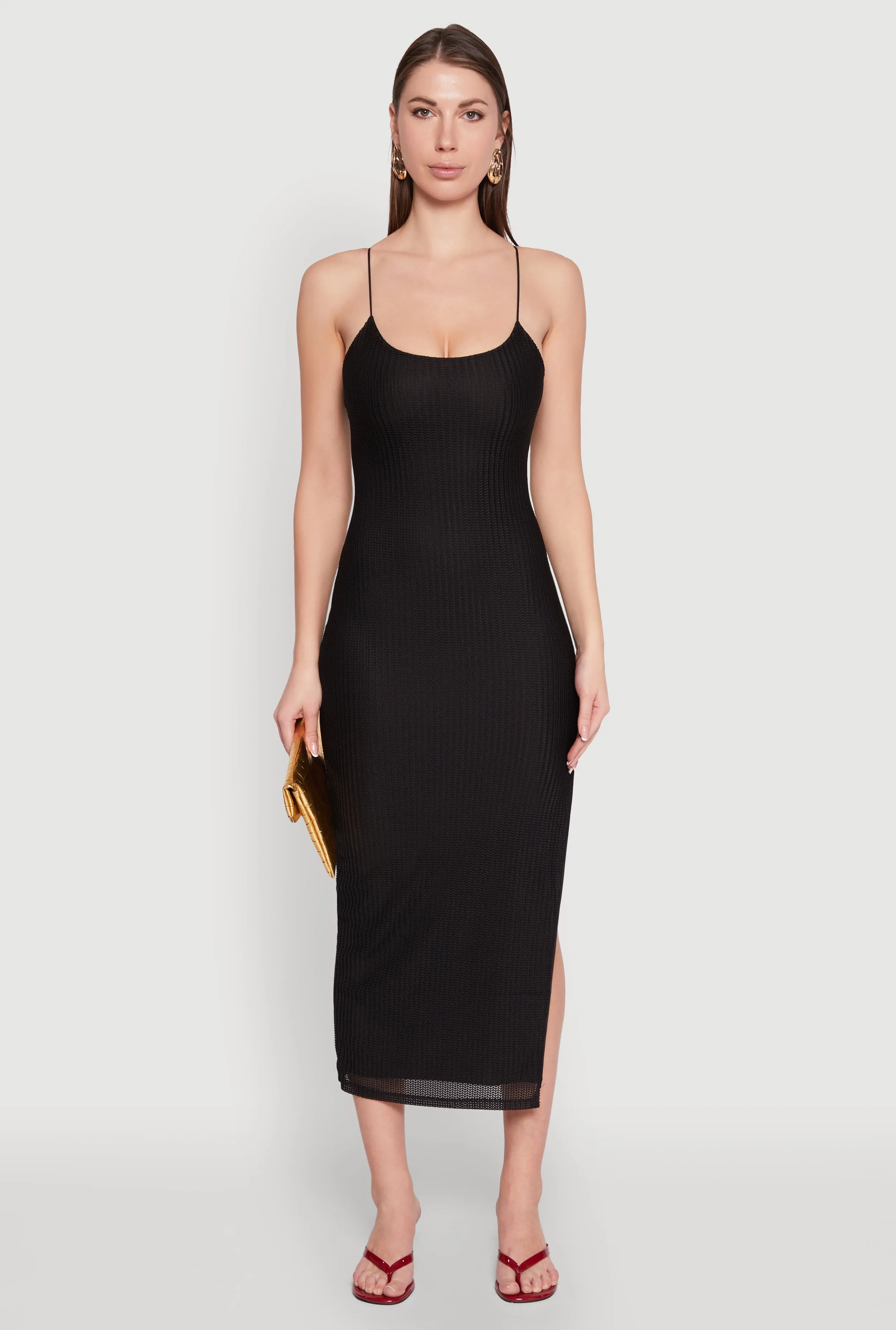 Iris Lace Up Back Side Slit Cami Dress sold by Rainbow product image thumbnail 2