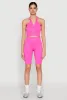 Sleeveless Racerback Henley Crop Top sold by Rainbow