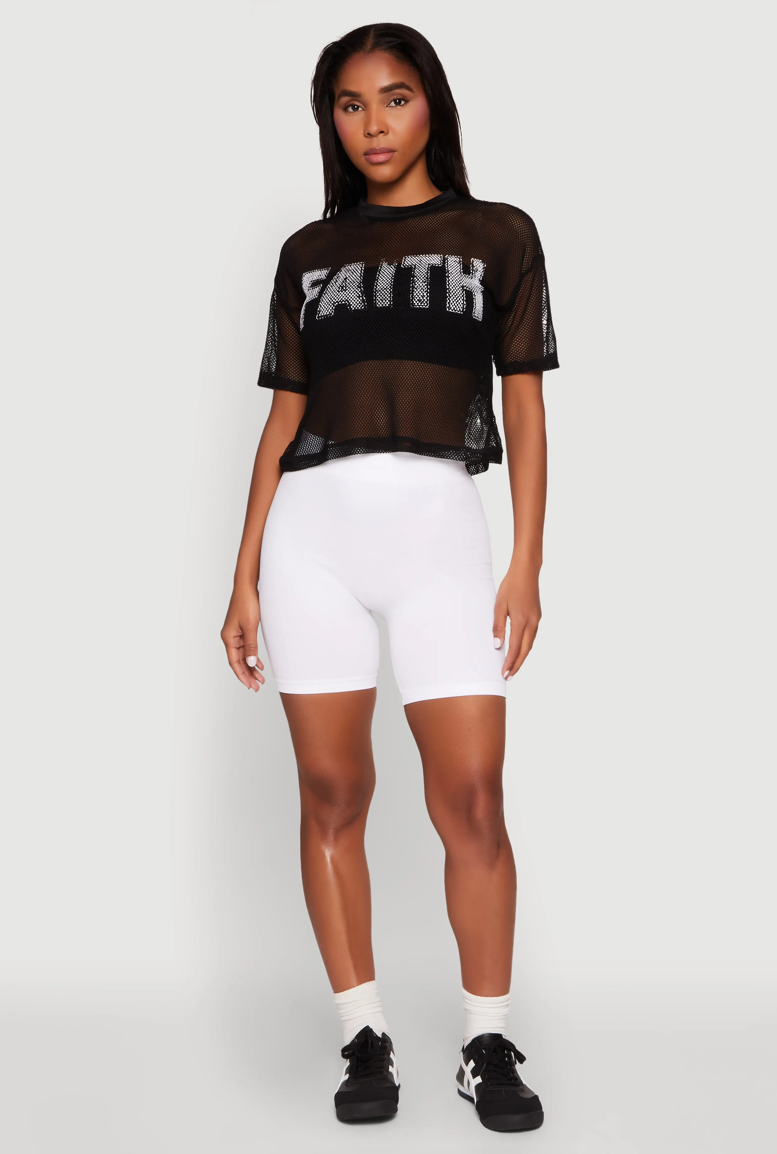 Faith Fishnet Top sold by Rainbow