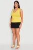 Plus Size Seamless V Neck Rib Knit Top sold by Rainbow