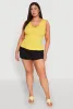 Plus Size Seamless V Neck Rib Knit Top sold by Rainbow