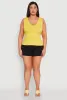Plus Size Seamless V Neck Rib Knit Top sold by Rainbow