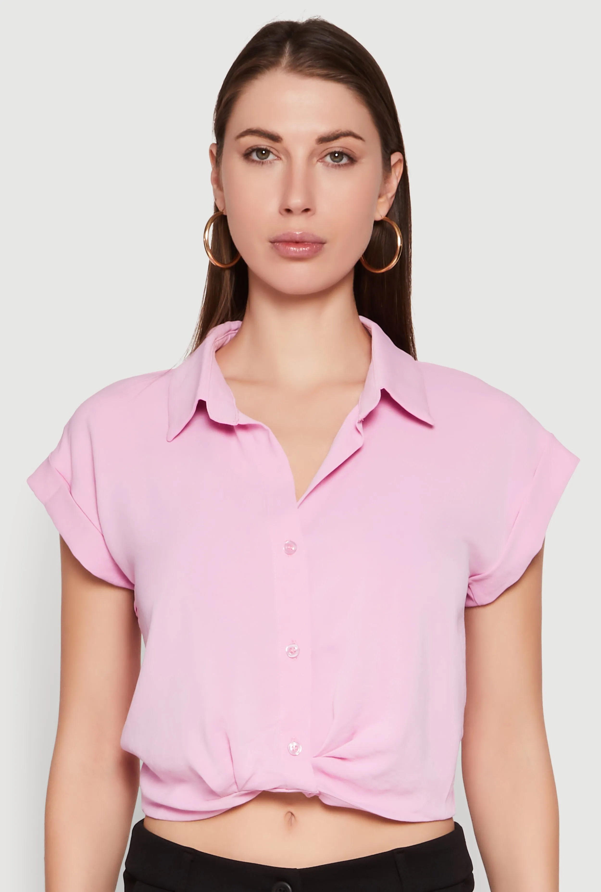 Iris Twist Hem Cropped Shirt sold by Rainbow product image thumbnail 2