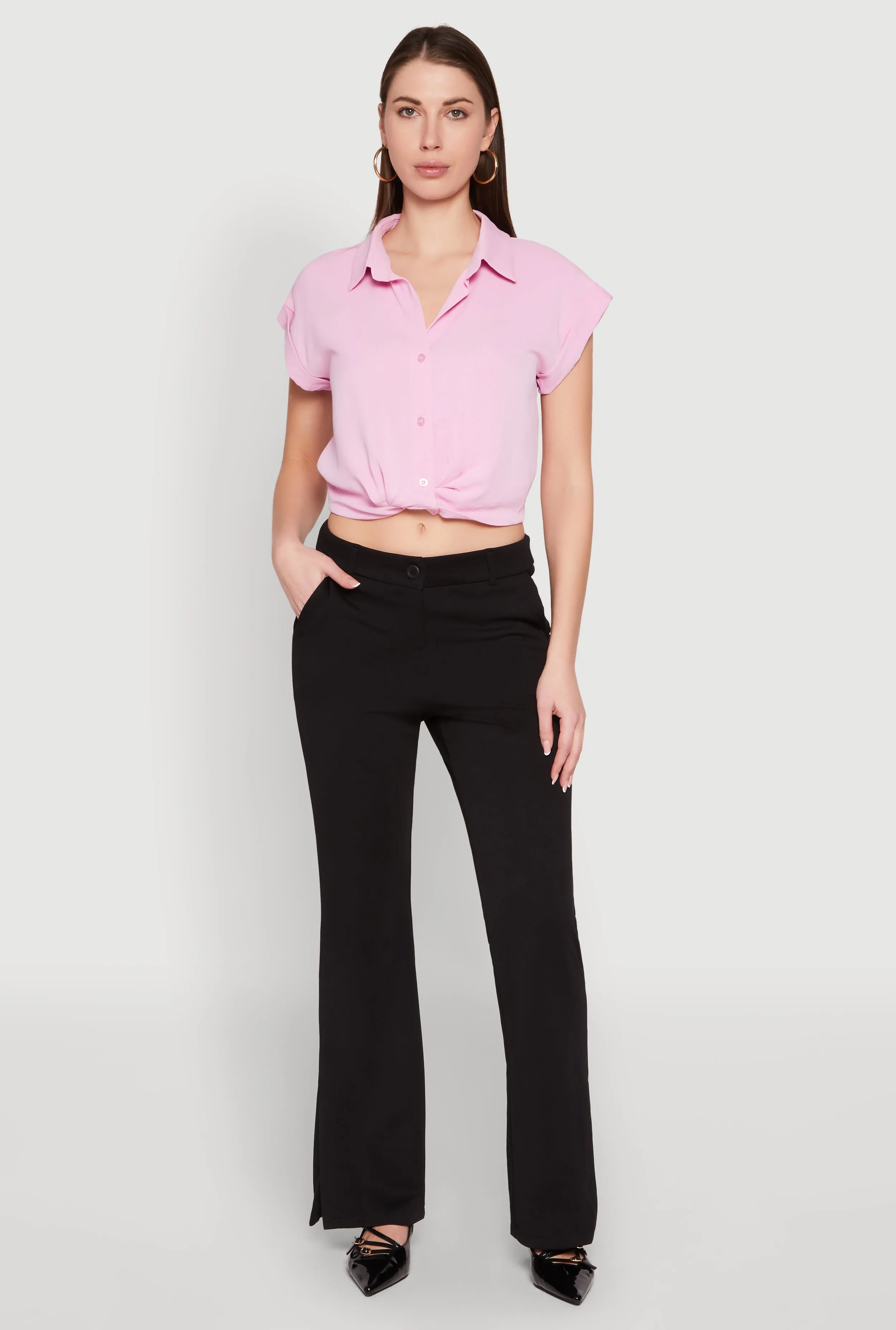 Iris Twist Hem Cropped Shirt sold by Rainbow product image thumbnail 3