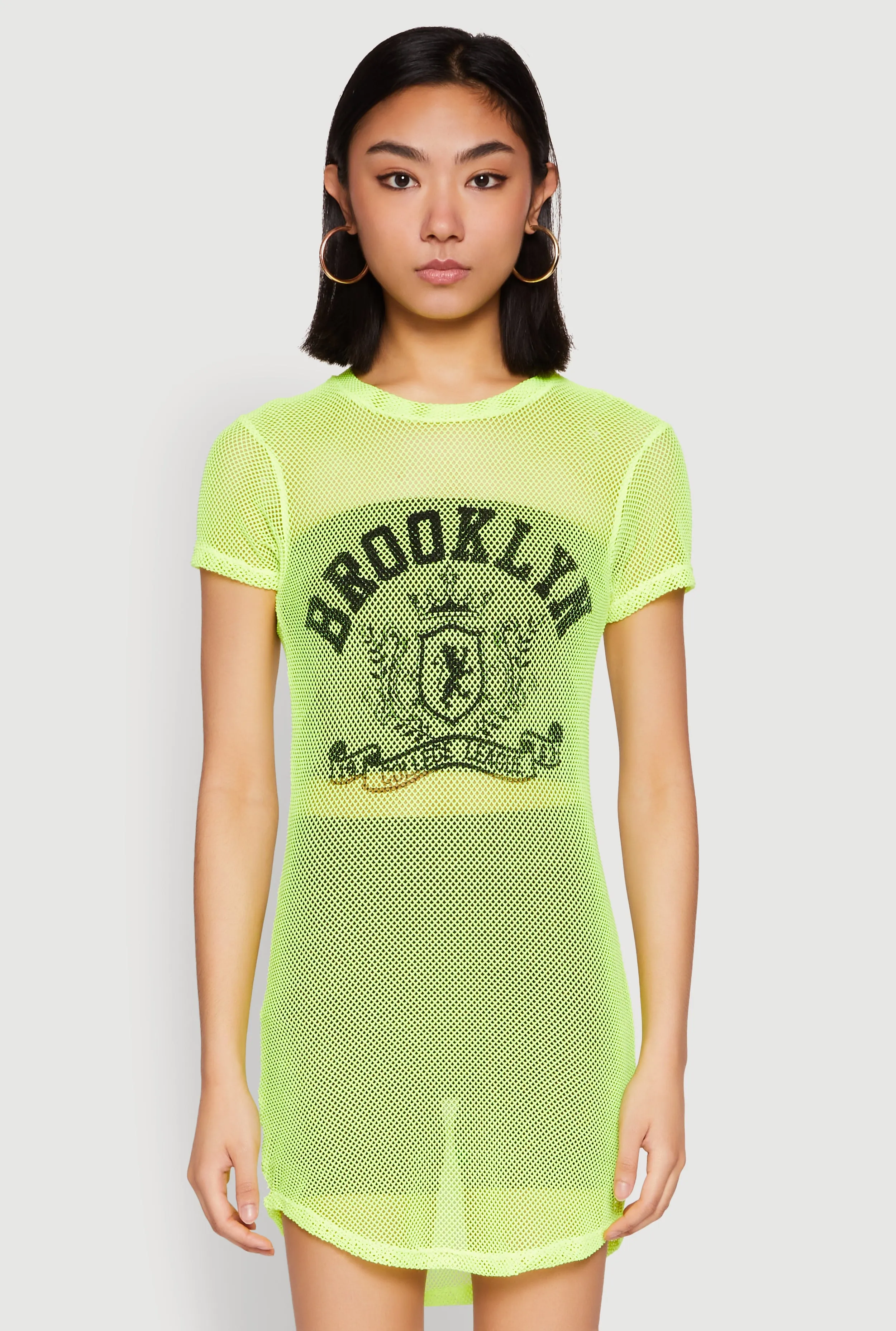 Brooklyn Graphic Fishnet Tunic Top sold by Rainbow product image thumbnail 2