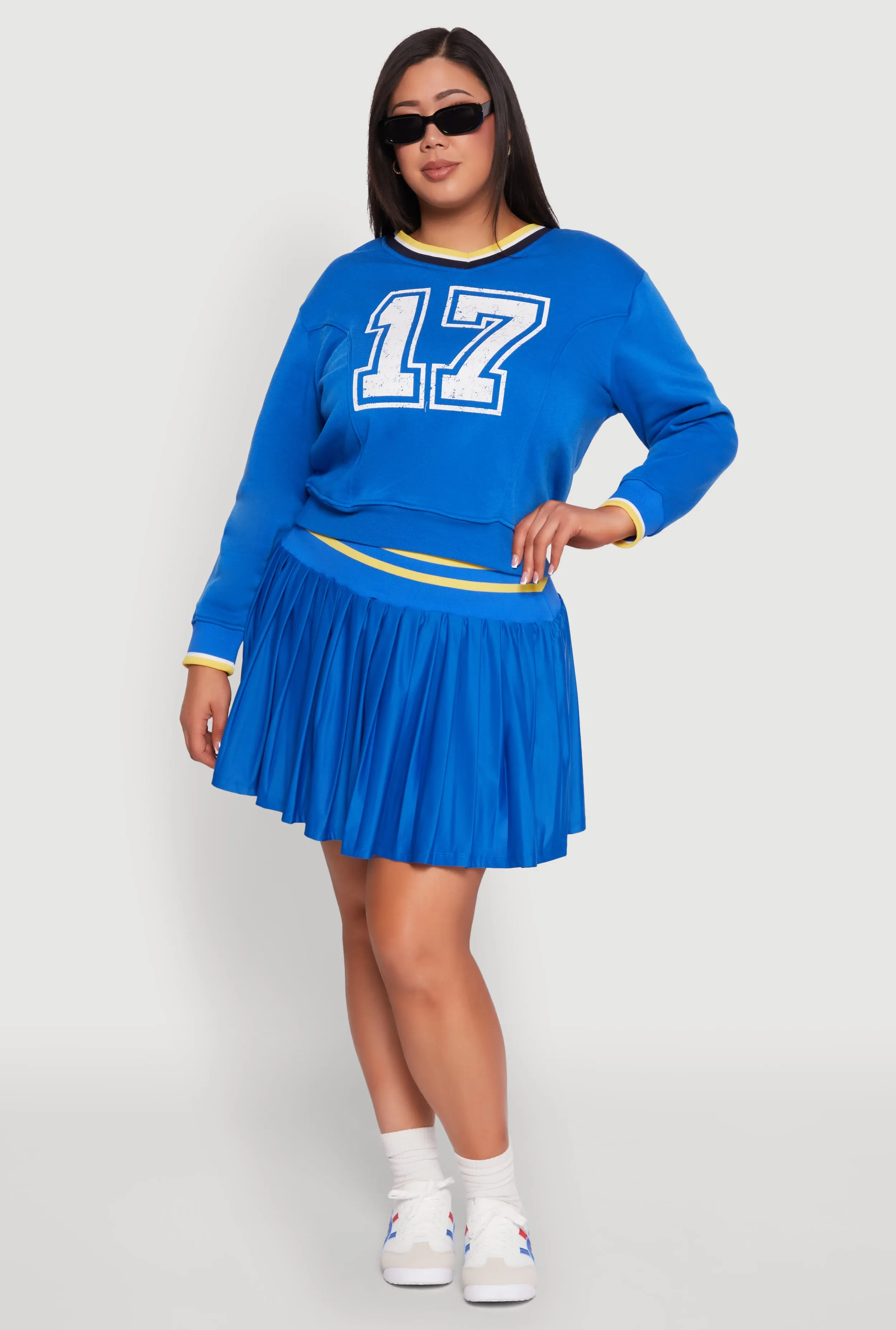 Plus Size Varsity Stripe Printed Pattern Sweatshirt sold by Rainbow product image thumbnail 2