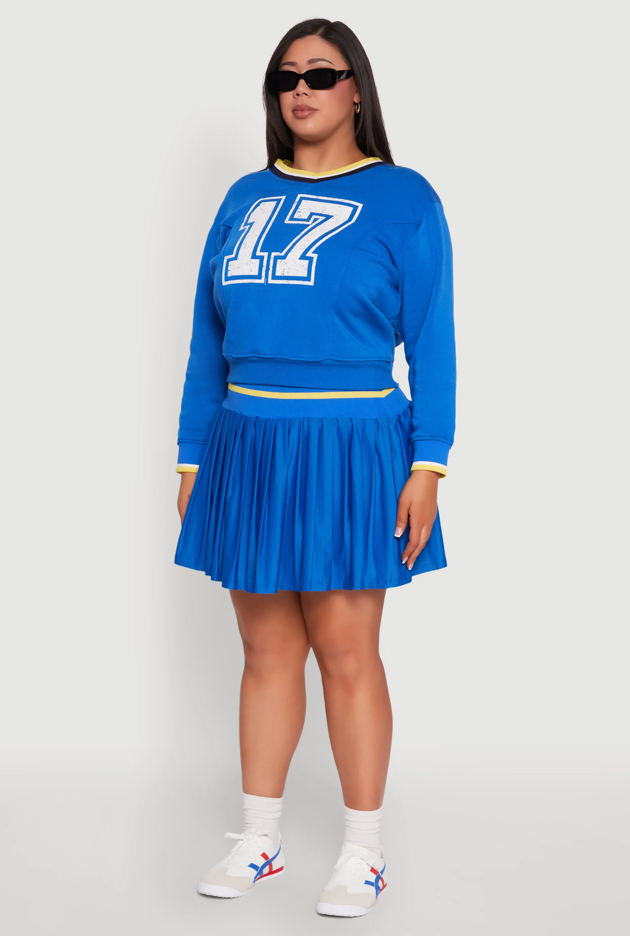 Plus Size Varsity Stripe Printed Pattern Sweatshirt sold by Rainbow product image thumbnail 5