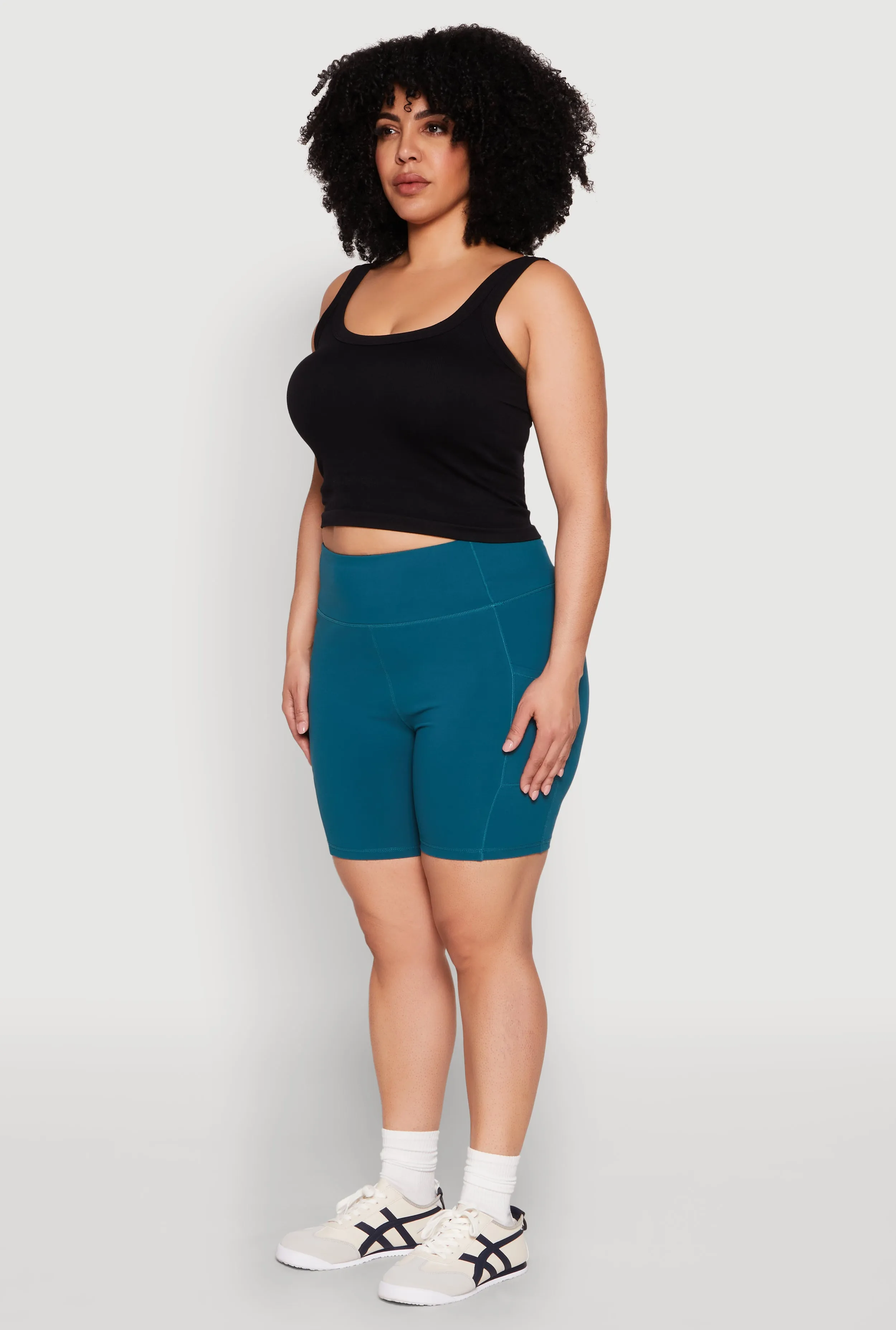 Plus Size Cell Phone Pocket Snatched Bike Shorts sold by Rainbow product image thumbnail 3