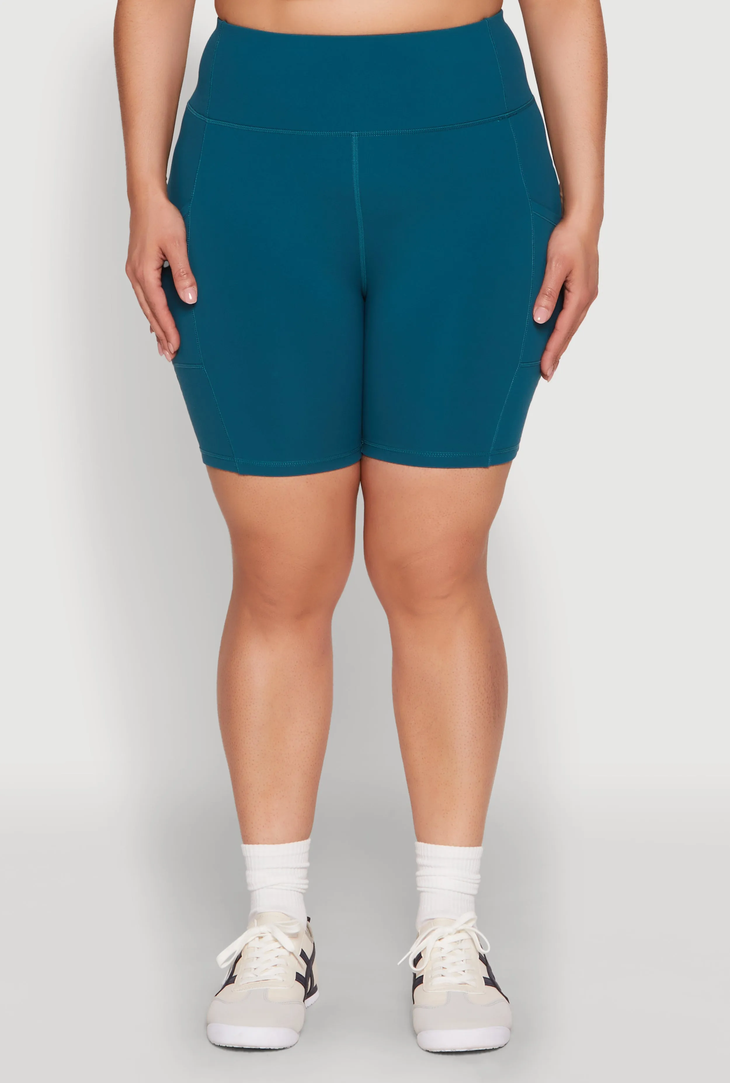 Plus Size Cell Phone Pocket Snatched Bike Shorts sold by Rainbow product image thumbnail 5