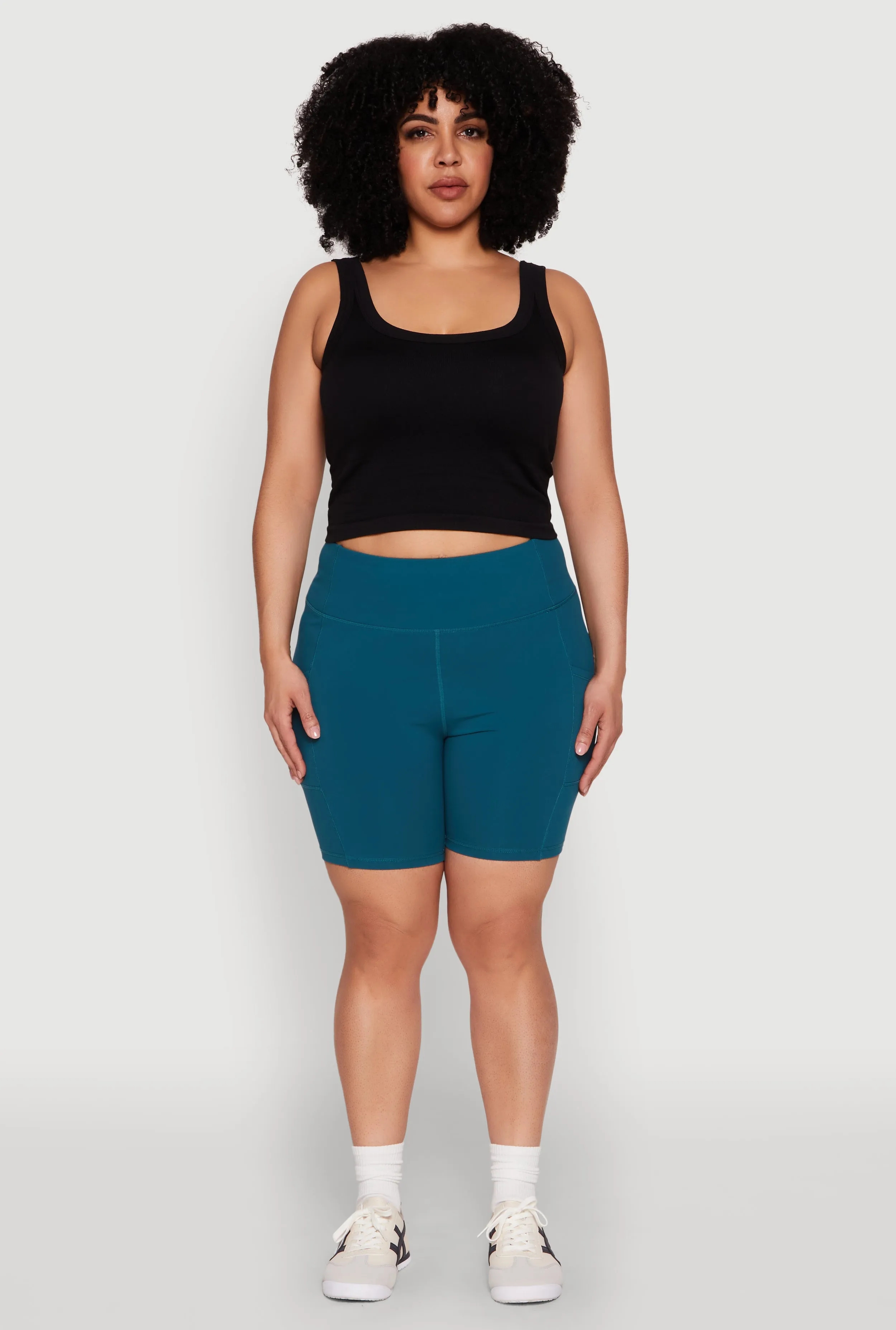 Plus Size Cell Phone Pocket Snatched Bike Shorts sold by Rainbow product image thumbnail 2