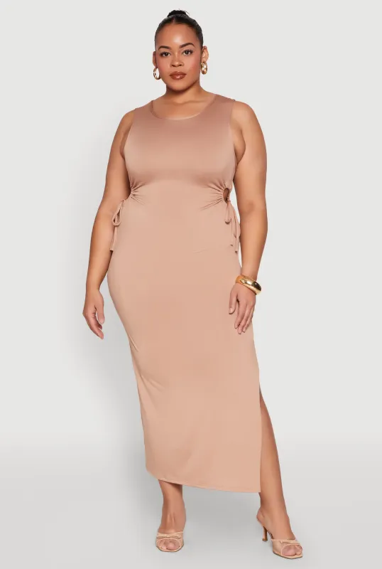 Plus Size Side Cut Out Maxi Dress sold by Rainbow