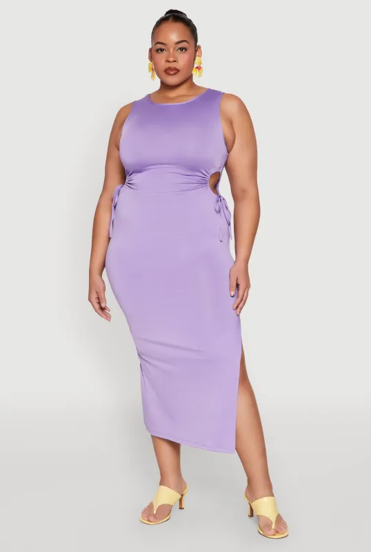 Plus Size Side Cut Out Maxi Dress sold by Rainbow