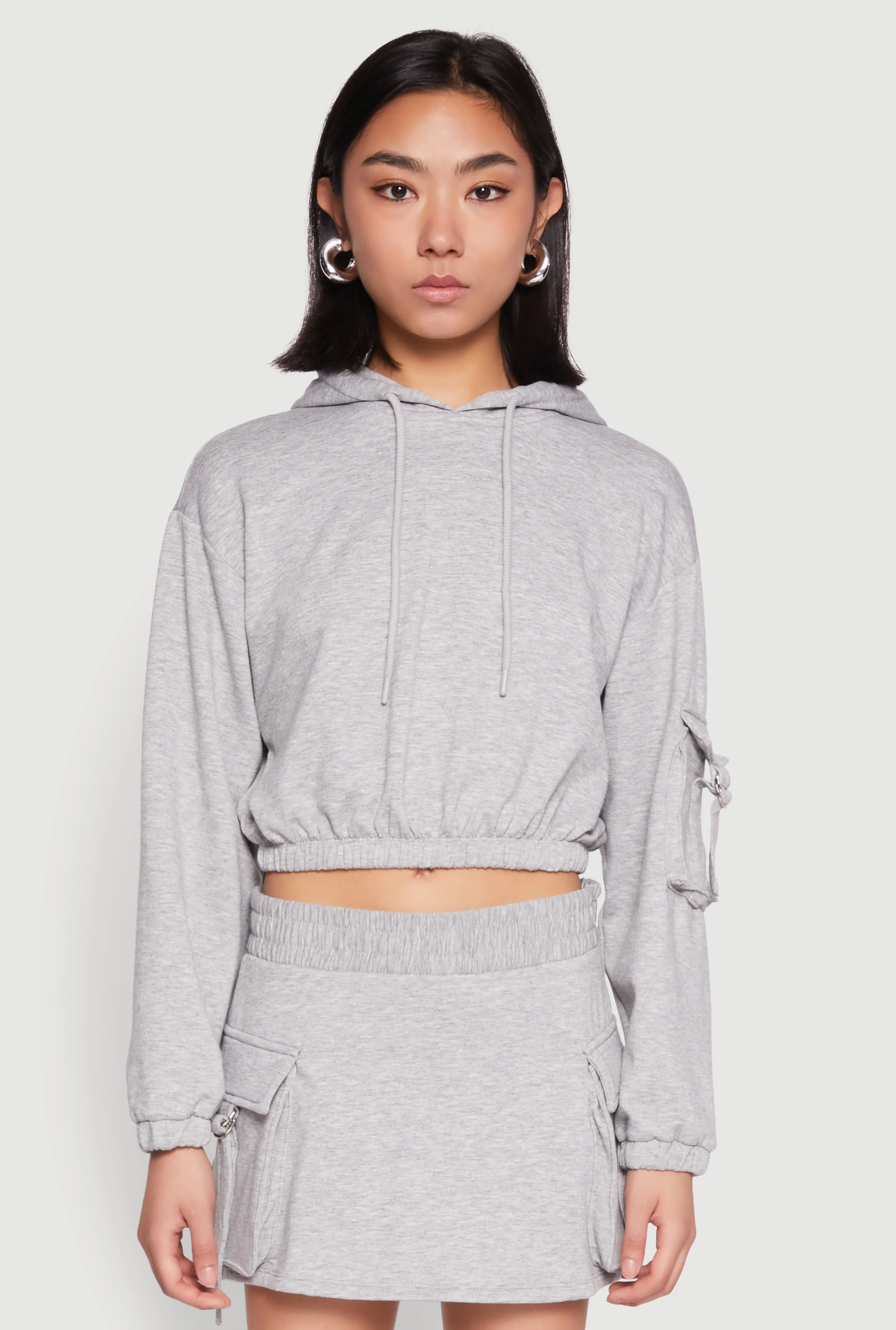 Iris Fleece Cargo Pocket Pullover Hoodie sold by Rainbow