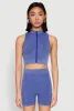 Mineral Wash Seamless Zip Front Crop Top sold by Rainbow