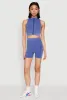 Mineral Wash Seamless Zip Front Crop Top sold by Rainbow