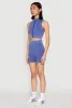 Mineral Wash Seamless Zip Front Crop Top sold by Rainbow