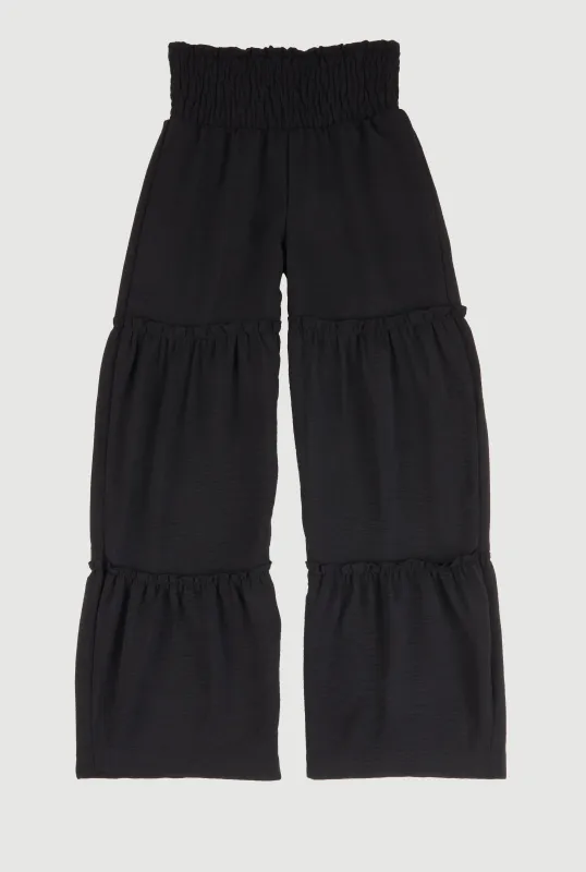 Girls Smocked Tiered Palazzo Pants sold by Rainbow