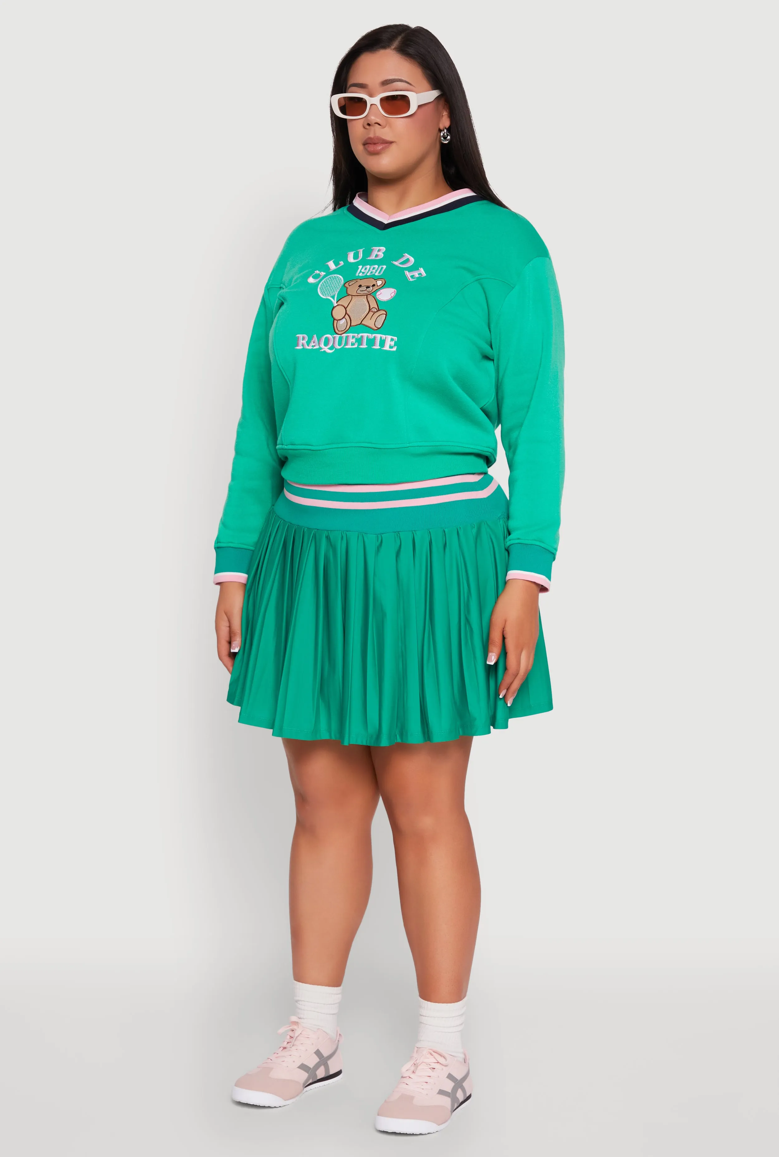 Plus Size Varsity Stripe Printed Pattern Sweatshirt sold by Rainbow product image thumbnail 5