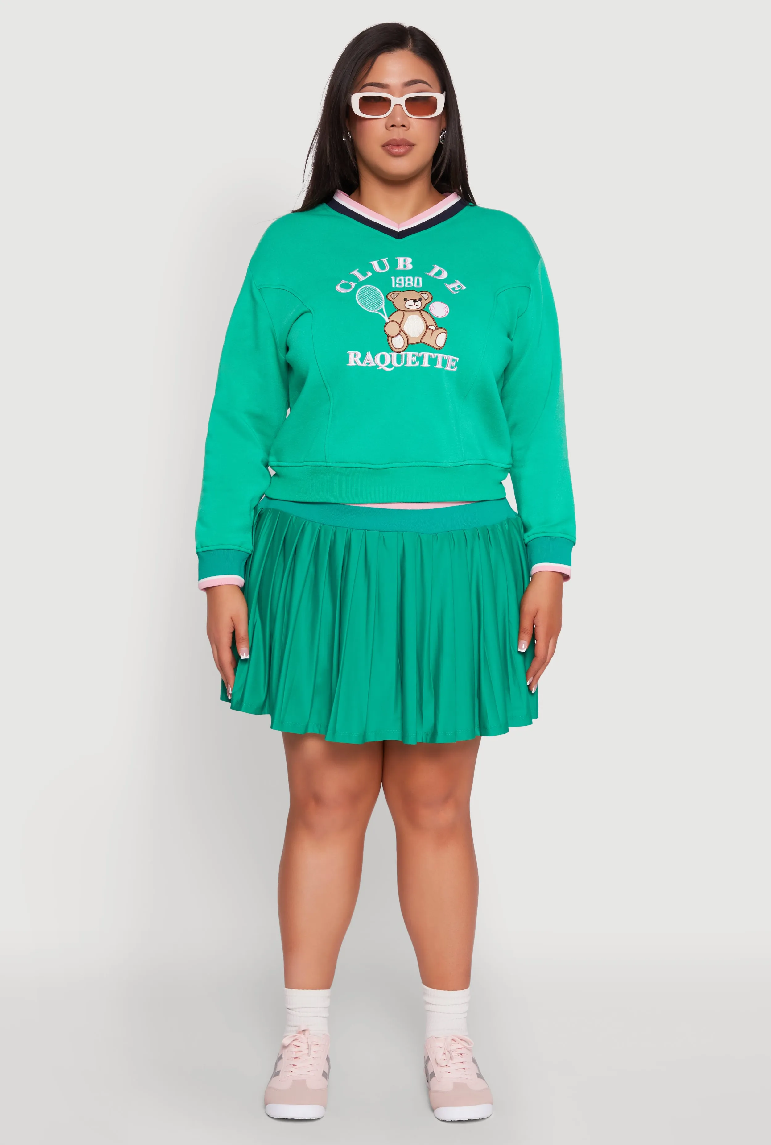 Plus Size Varsity Stripe Printed Pattern Sweatshirt sold by Rainbow product image thumbnail 3