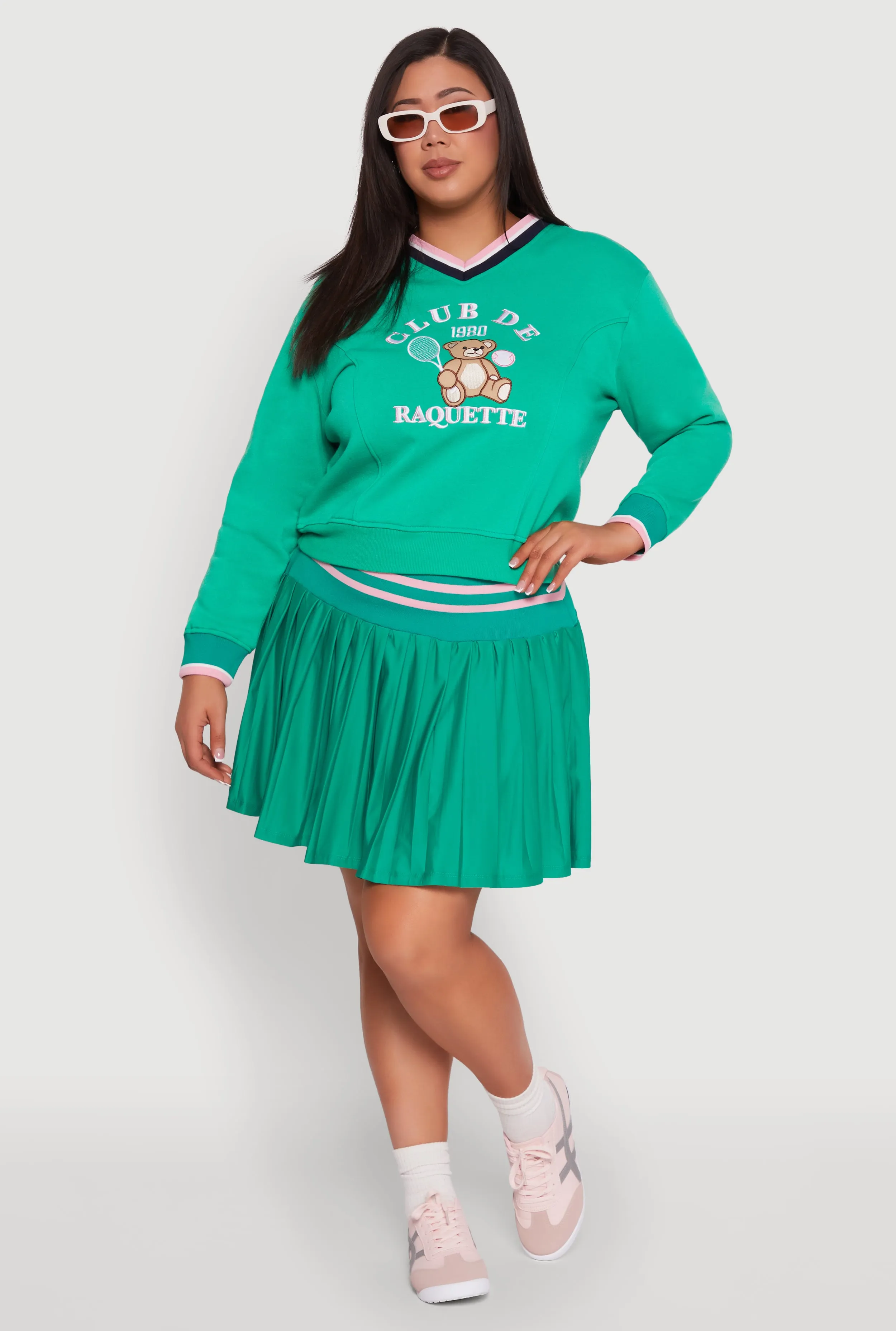 Plus Size Varsity Stripe Printed Pattern Sweatshirt sold by Rainbow product image thumbnail 2