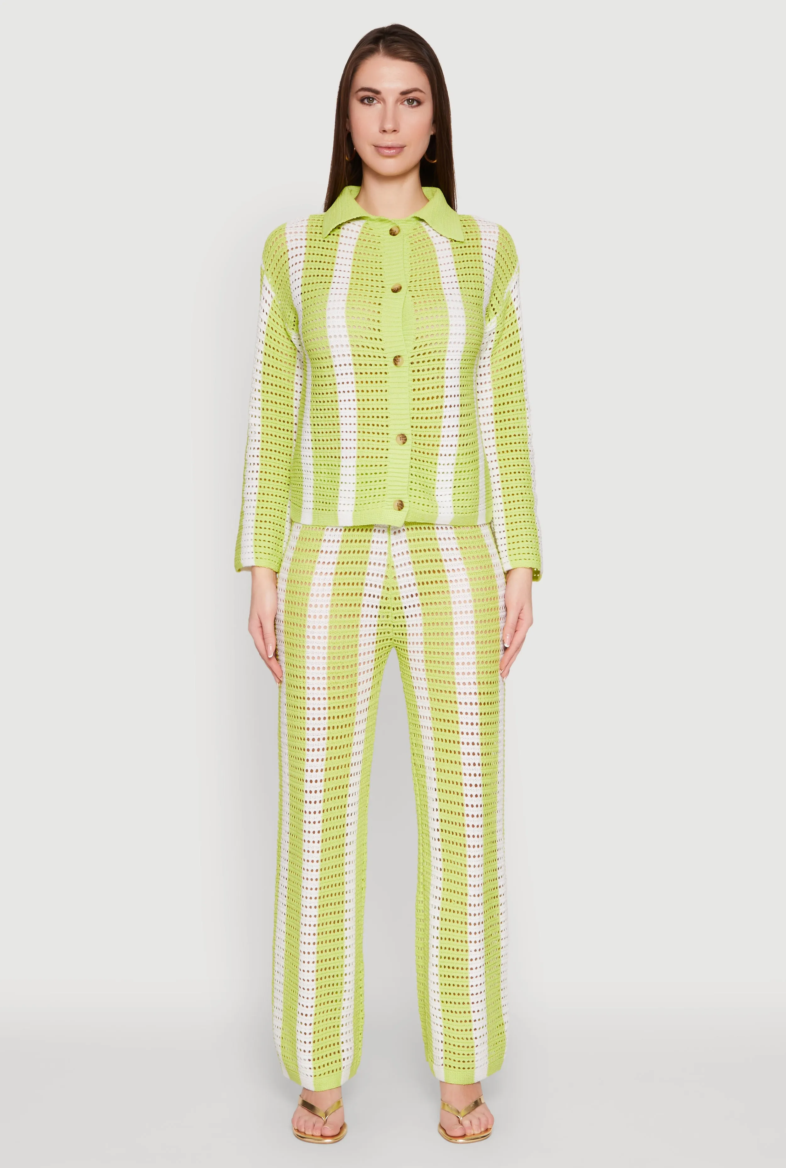 Daisy Striped Pointelle Crochet Pants sold by Rainbow product image thumbnail 2